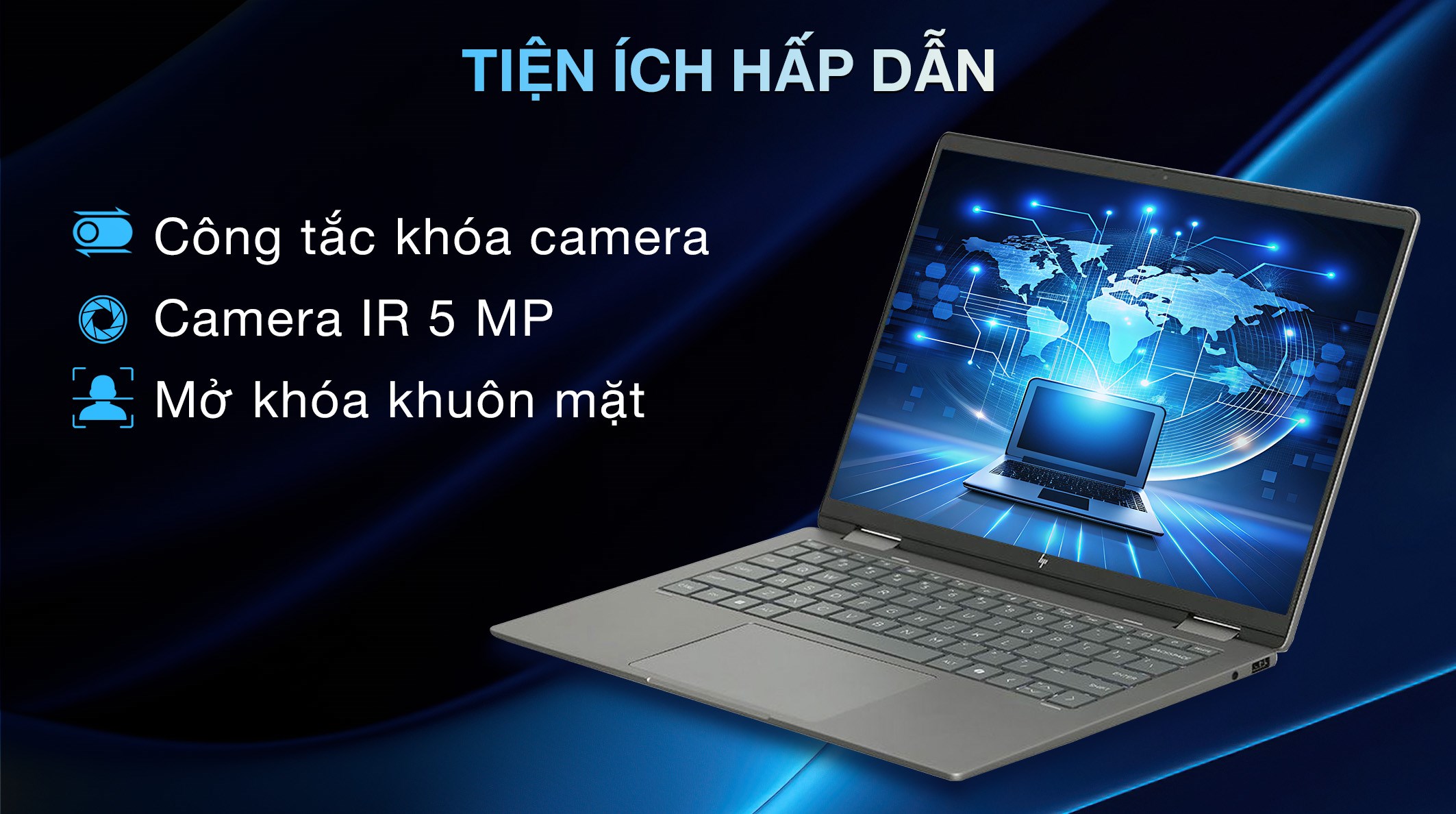 Laptop HP Envy X360 14 fa0097AU - AY8U7PA (R5 8640HS, 16GB, 512GB, 2.8K OLED, Cảm ứng, OfficeHS+365, Win11)