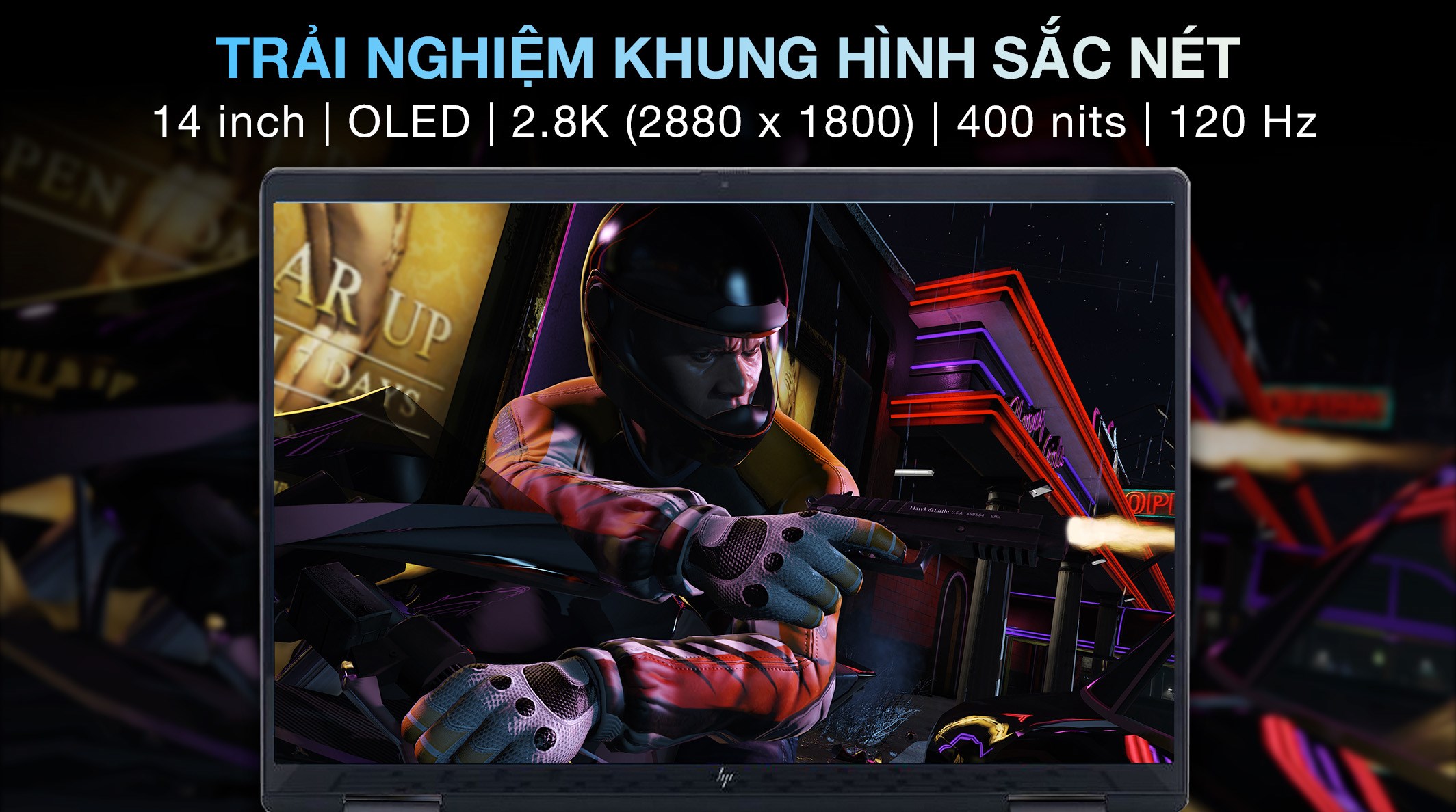 Laptop HP Envy X360 14 fa0097AU - AY8U7PA (R5 8640HS, 16GB, 512GB, 2.8K OLED, Cảm ứng, OfficeHS+365, Win11)
