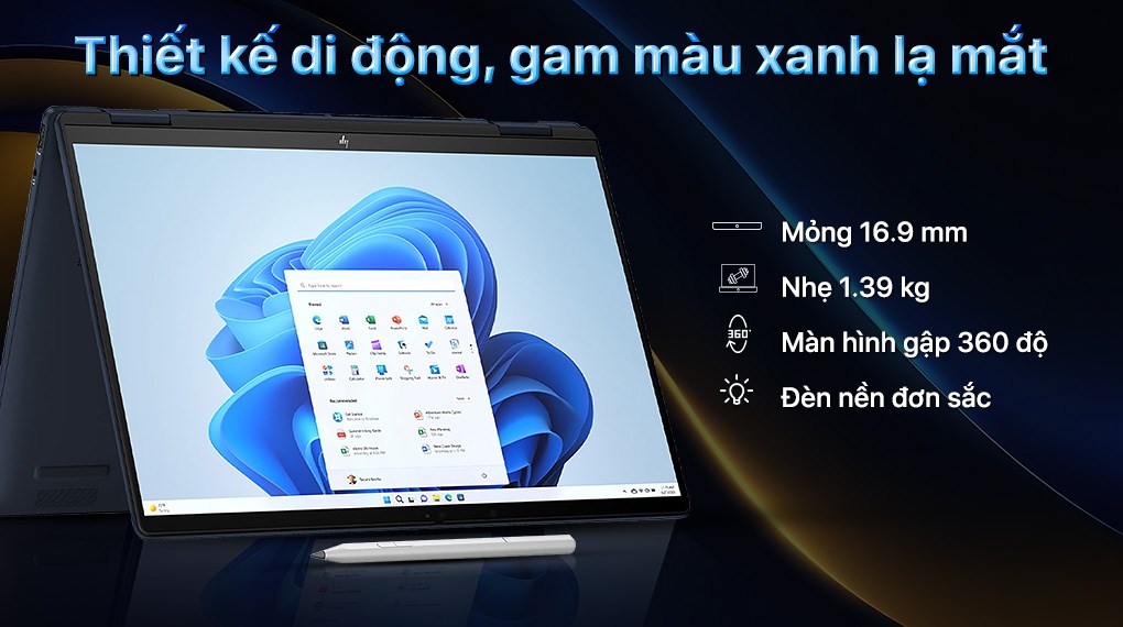 Laptop HP Envy X360 14 fc0153TU - AY8V4PA (Ultra 7 155U, 32GB, 512GB, 2.8K OLED, Cảm ứng, Win11)