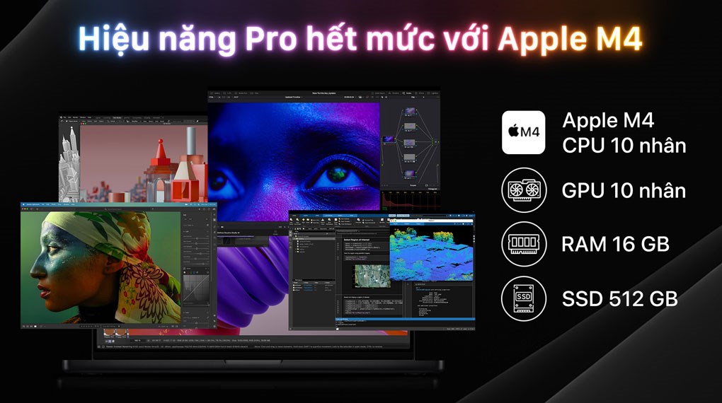 Macbook Pro 14 inch M4 16GB/512GB - Cấu hình