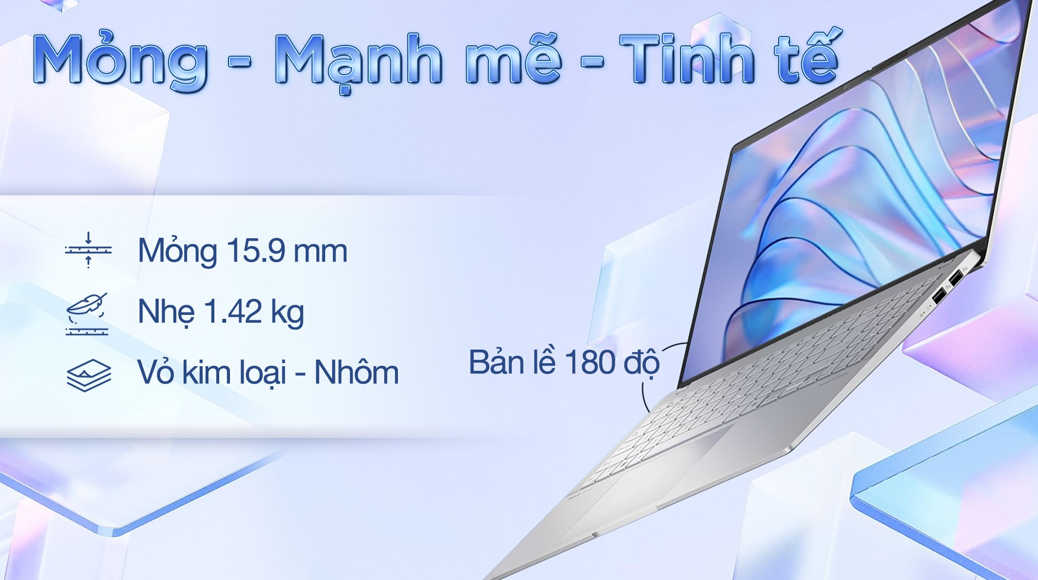 Laptop Asus Vivobook S 15 S5507QA - MA090WS (X1E 78 100, 32GB, 1TB, 2.8K 120Hz, OfficeHS, Win11)