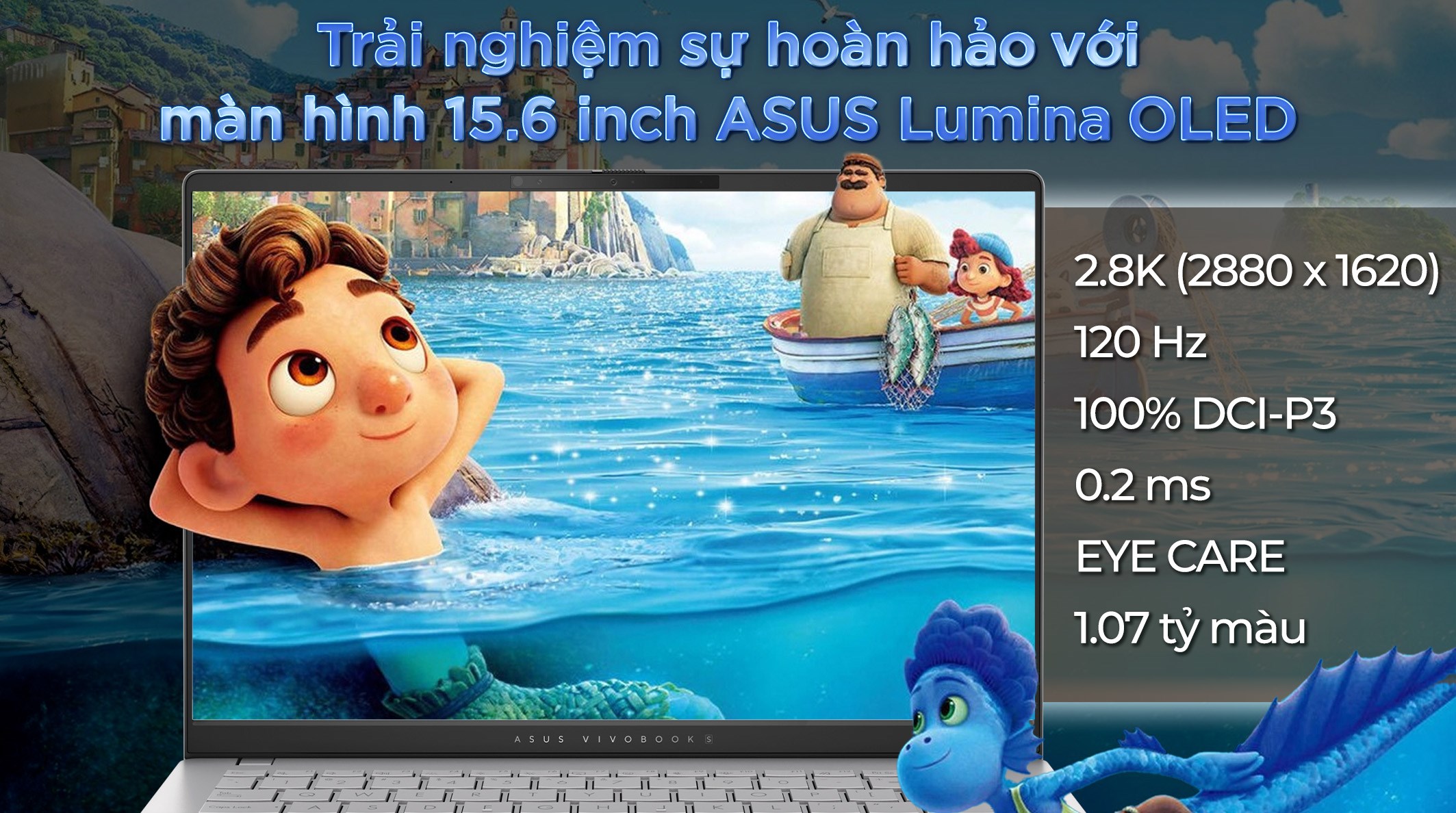 Laptop Asus Vivobook S 15 S5507QA - MA090WS (X1E 78 100, 32GB, 1TB, 2.8K 120Hz, OfficeHS, Win11)