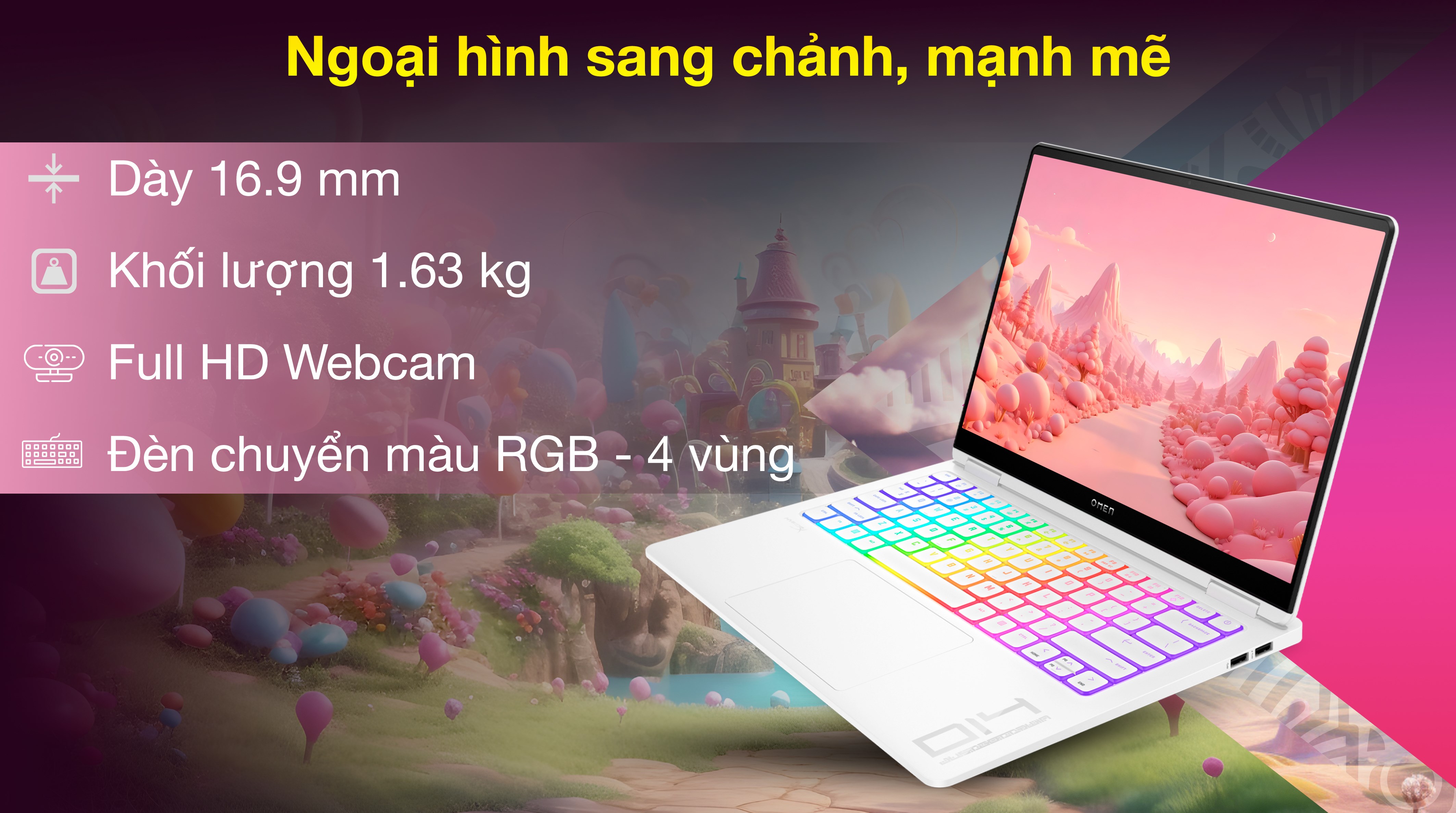 HP OMEN Transcend 14 fb0135TX Ultra 7 155H (AY8V1PA) - Thiết kế
