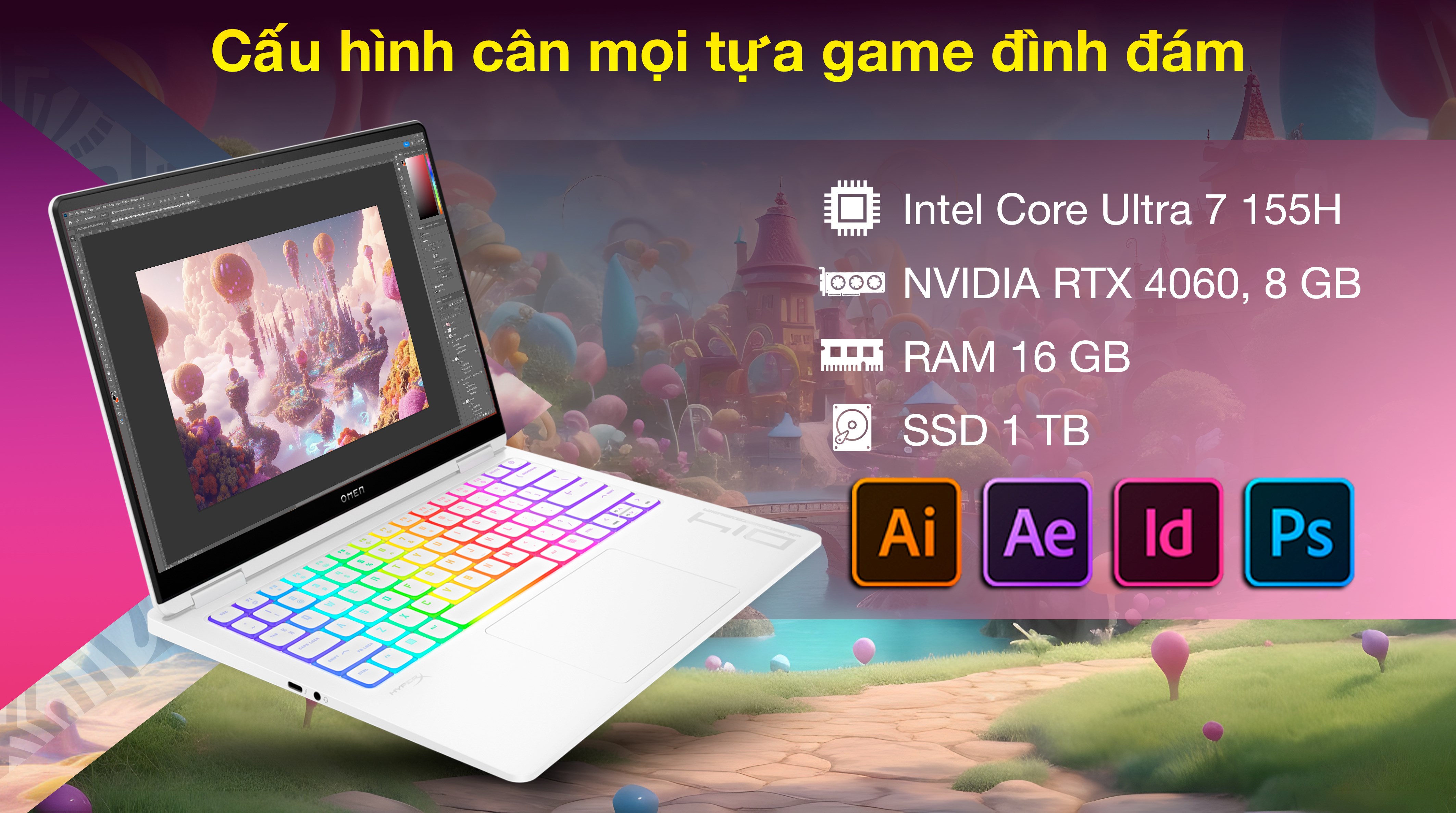 HP OMEN Transcend 14 fb0135TX Ultra 7 155H (AY8V1PA) - Hiệu năng