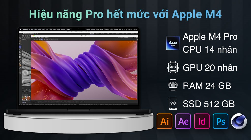 Laptop MacBook Pro 16 inch Nano M4 Pro 24GB/512GB