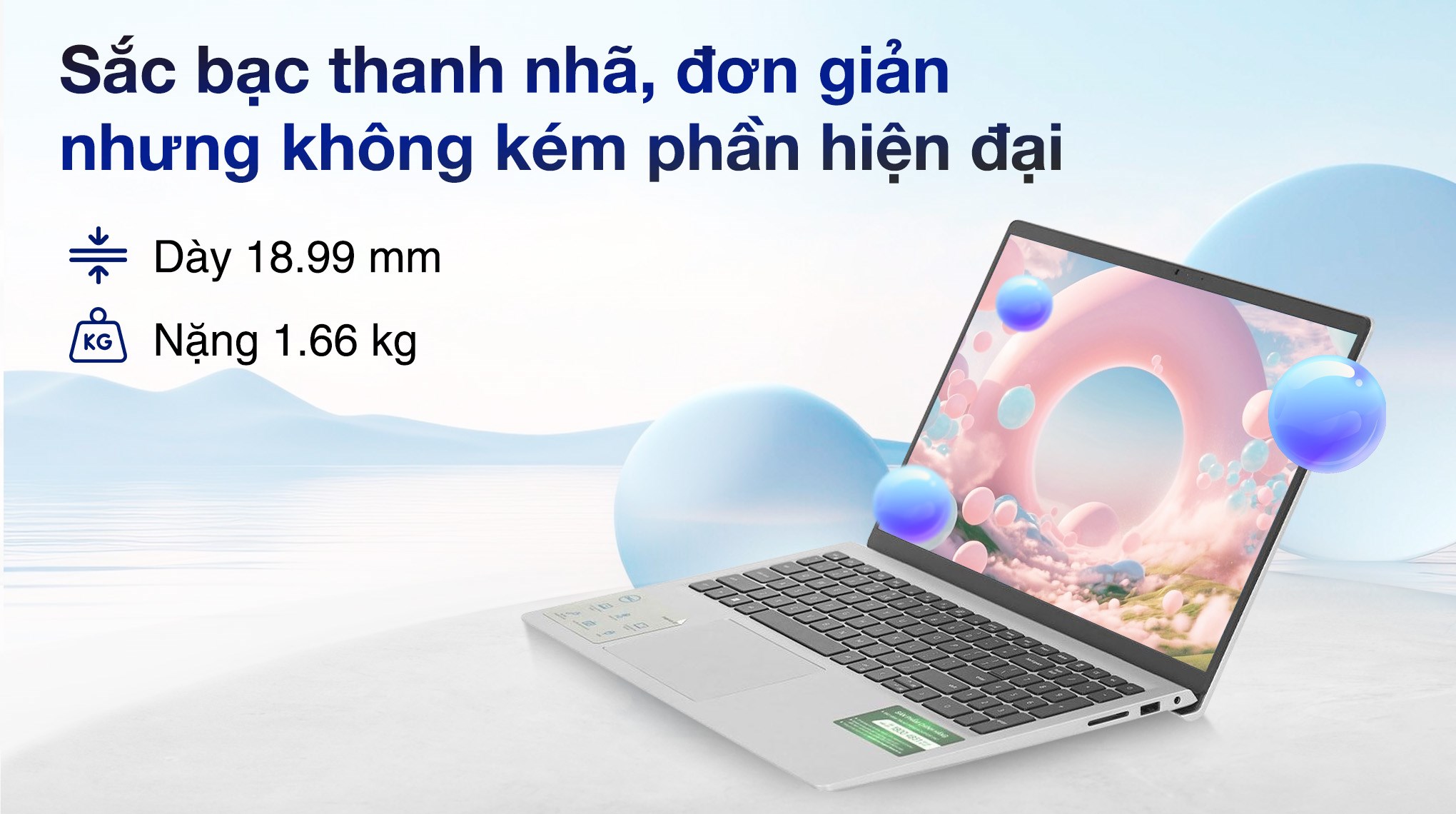 Laptop Dell Inspiron 15 3520 - N5I7125W1 (i7 1255U, 16GB, 512GB, Full HD 120Hz, OfficeHS, KYHD, Win11)