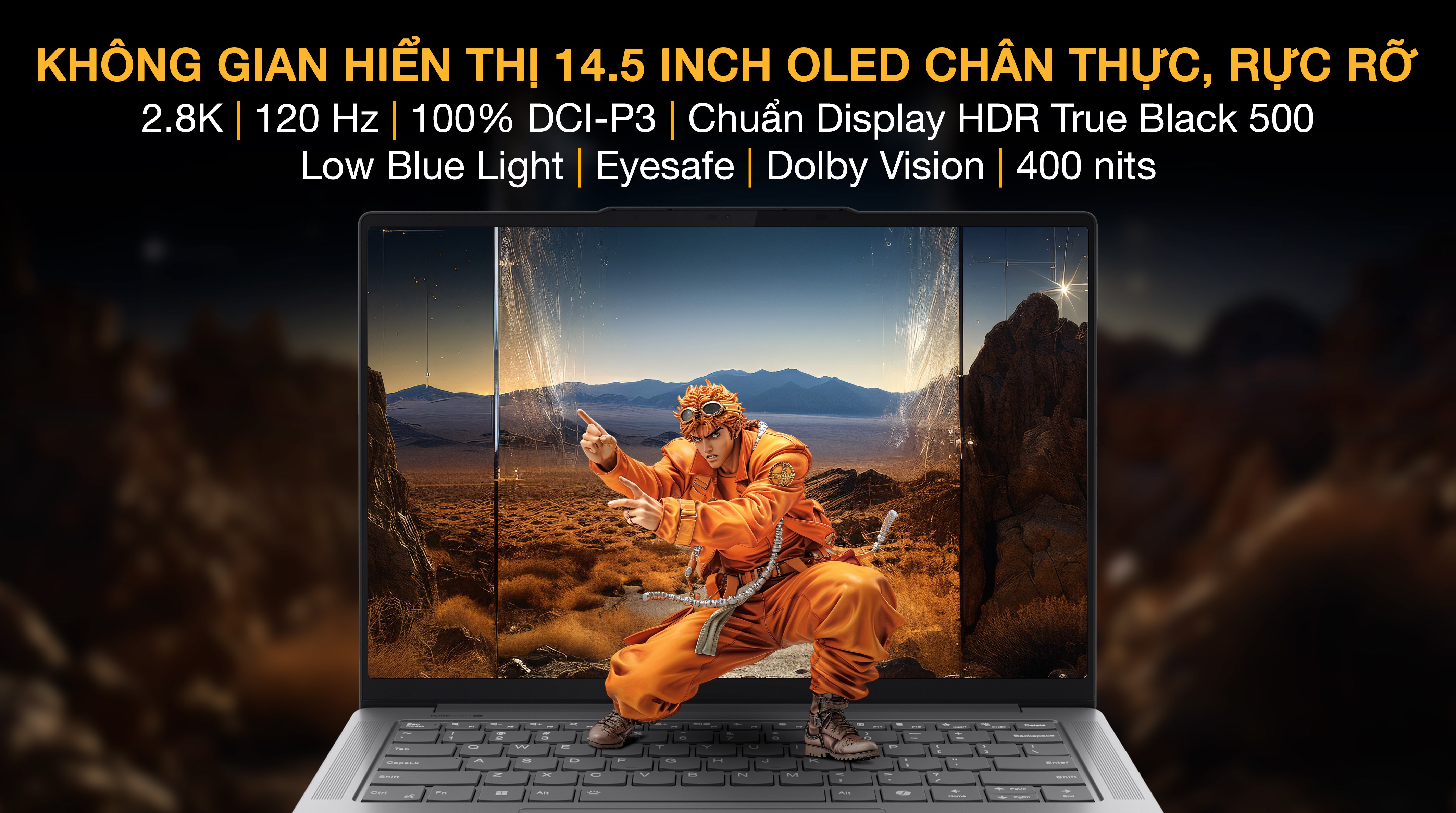 Laptop Lenovo Yoga Pro 7 14IMH9 - 83E2006MVN (Ultra 7 155H, 32GB, 1TB, RTX 4050 6GB, 2.8K OLED 120Hz, OfficeHS, Win11)