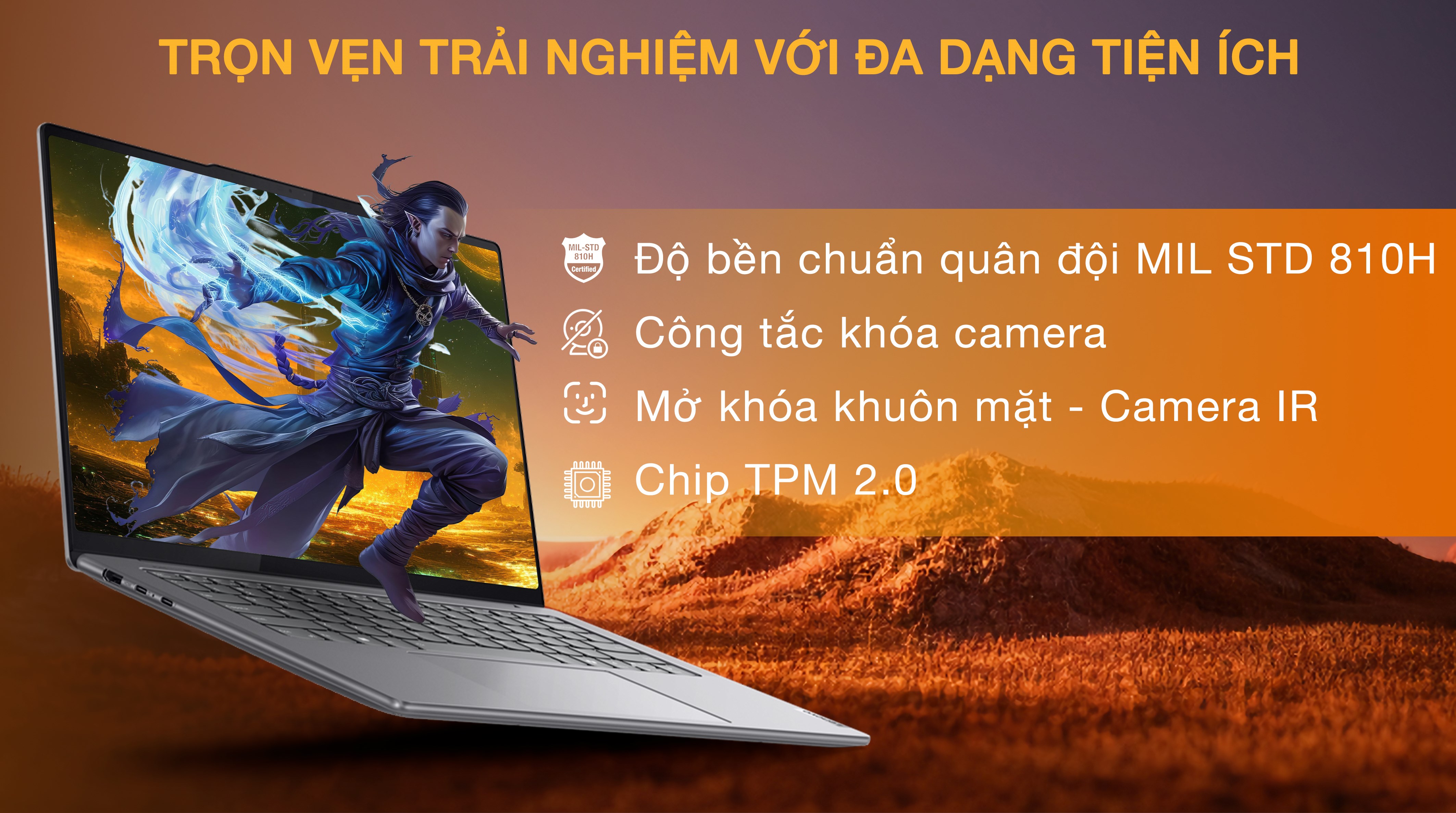 Laptop Lenovo Yoga Pro 7 14IMH9 - 83E2006MVN (Ultra 7 155H, 32GB, 1TB, RTX 4050 6GB, 2.8K OLED 120Hz, OfficeHS, Win11)