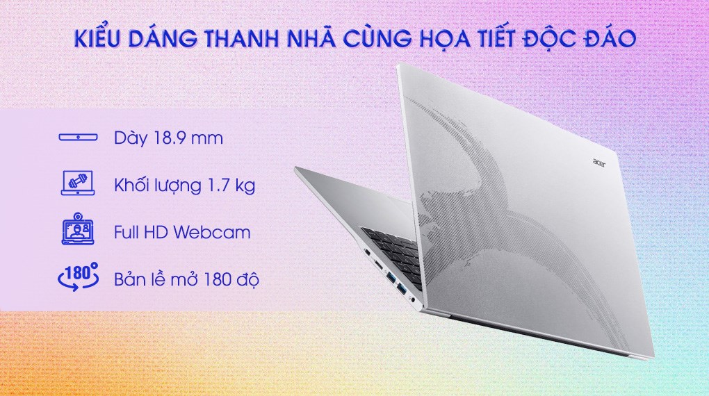 Laptop Acer Aspire Lite 16 G2 AL16 52P 76DU - NX.J2SSV.005 (i7 1355U, 16GB, 512GB, Full HD+, Win11)