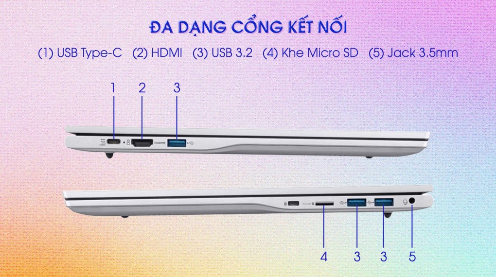 Laptop Acer Aspire Lite 16 G2 AL16 52P 76DU - NX.J2SSV.005 (i7 1355U, 16GB, 512GB, Full HD+, Win11)