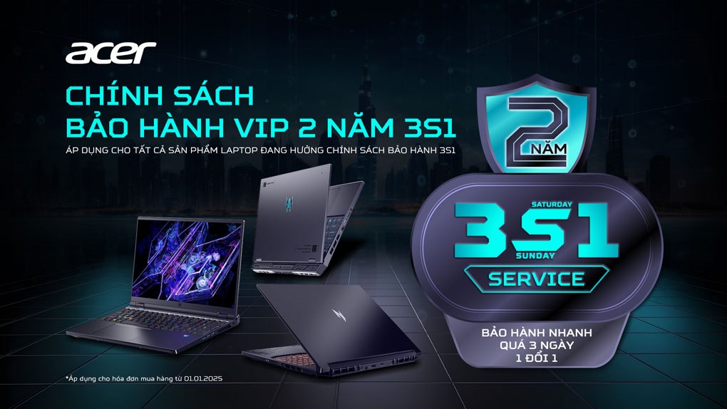 Laptop Acer Aspire 16 AI A16 71M 59L5 - NX.J4YSV.001 (Ultra 5 125H, 16GB, 512GB, Full HD+, Win11)