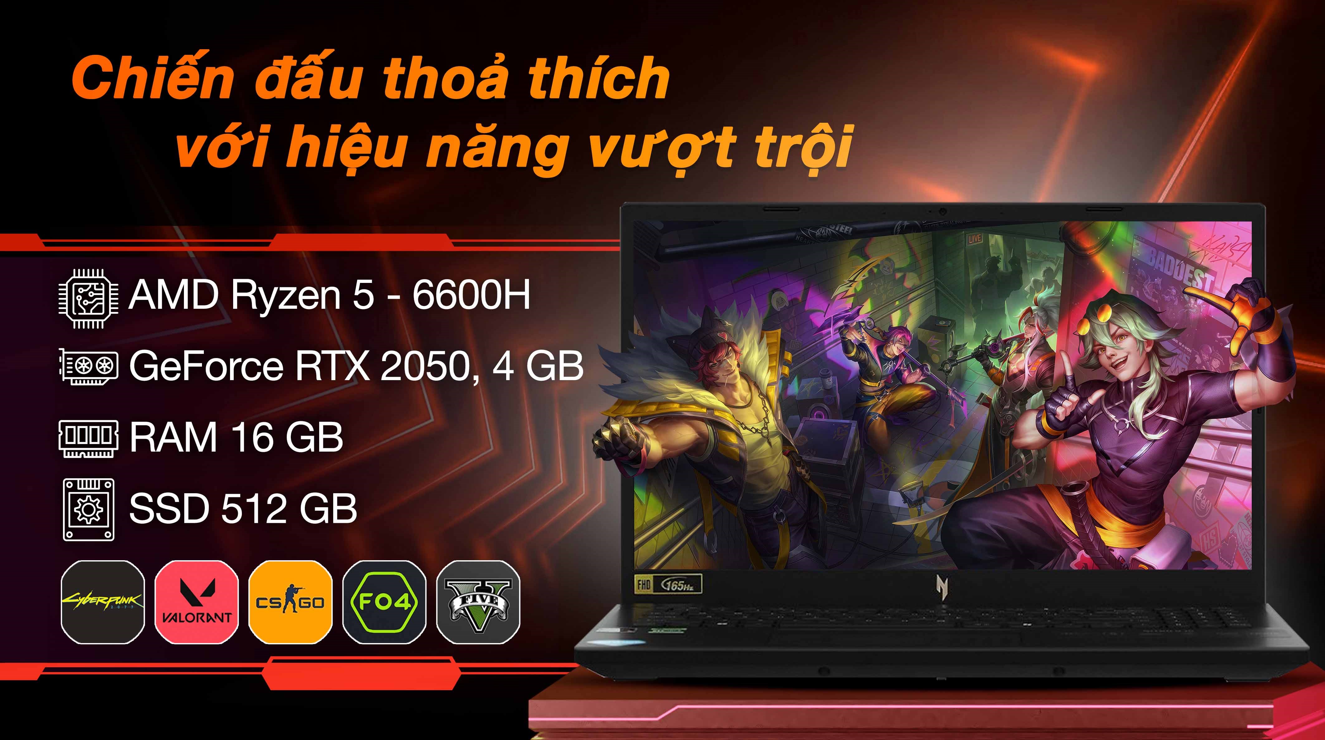 Acer Nitro V 15 ANV15 41 R2UP R5 6600H (NH.QPGSV.004) - Hiệu năng