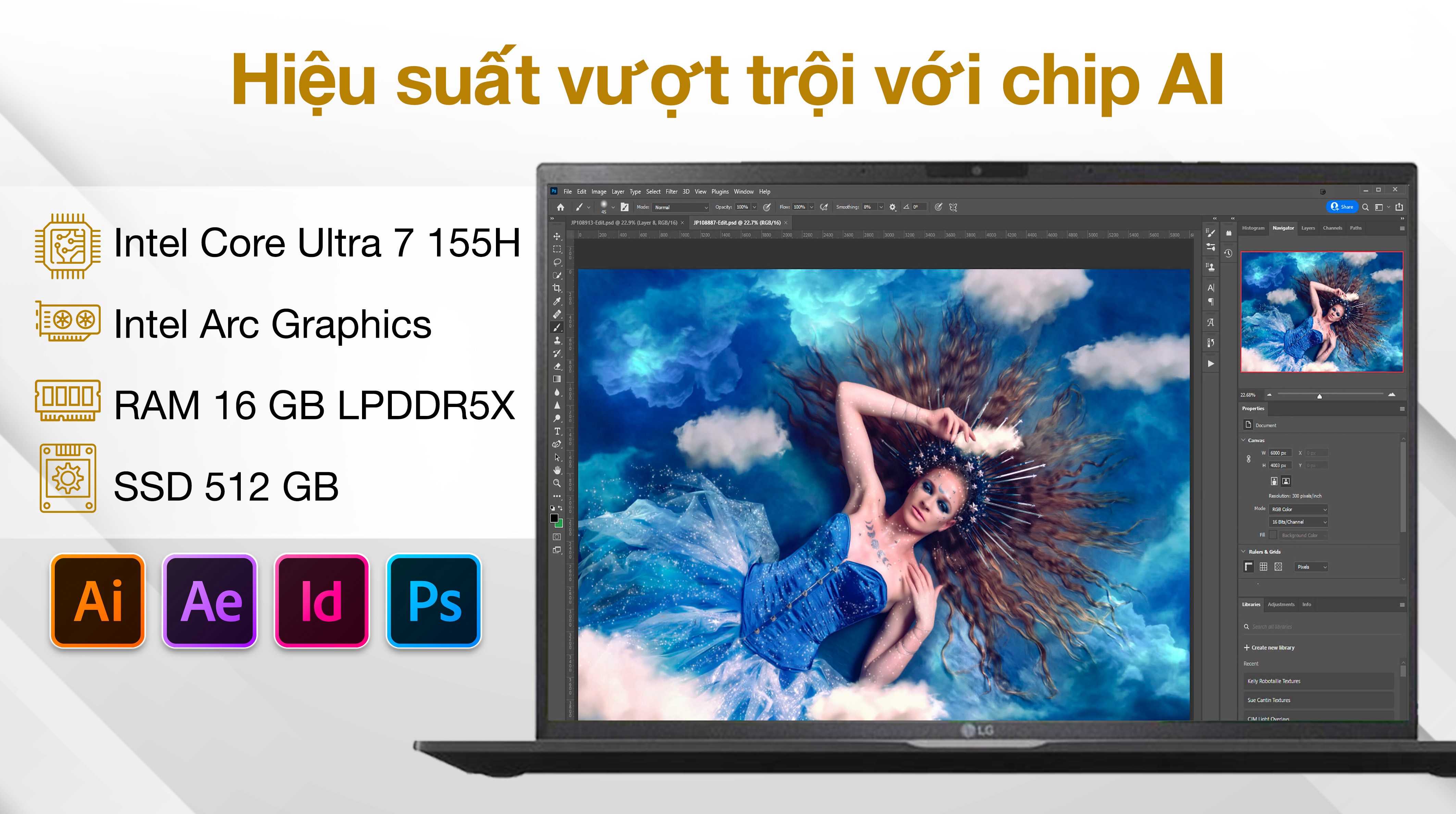 Laptop LG Gram 14Z90S - 14Z90S-G.AH75A5 (Ultra 7 155H, 16GB, 512GB, WUXGA, Win11)