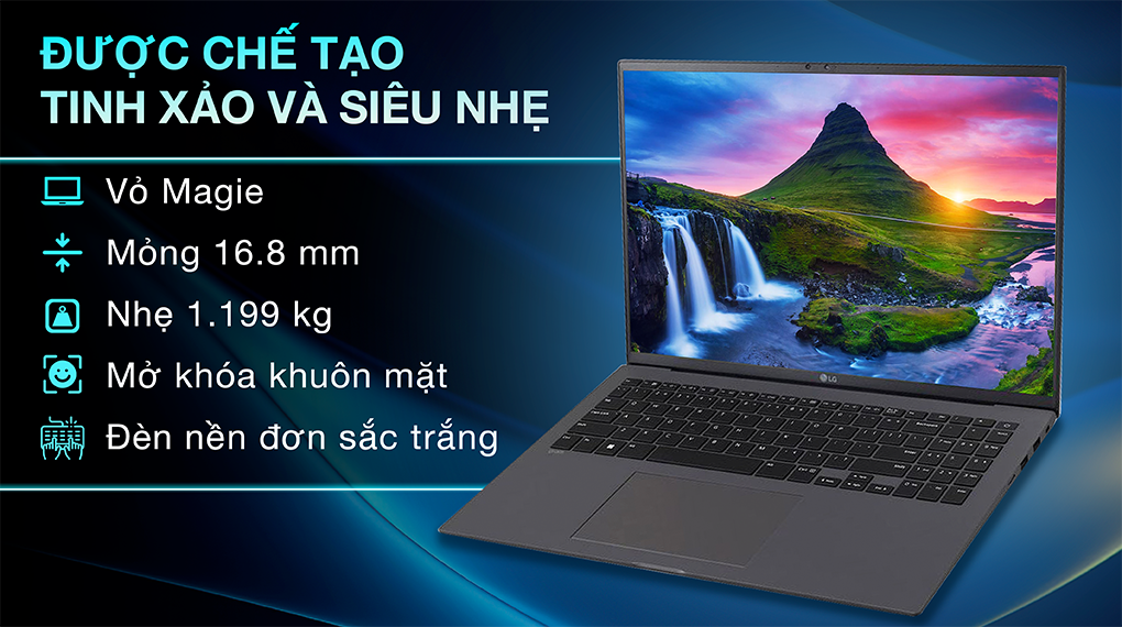 Laptop LG Gram 16Z90S - 16Z90S-G.AH76A5 (Ultra 7 155H, 16GB, 512GB, WQXGA, Win11)