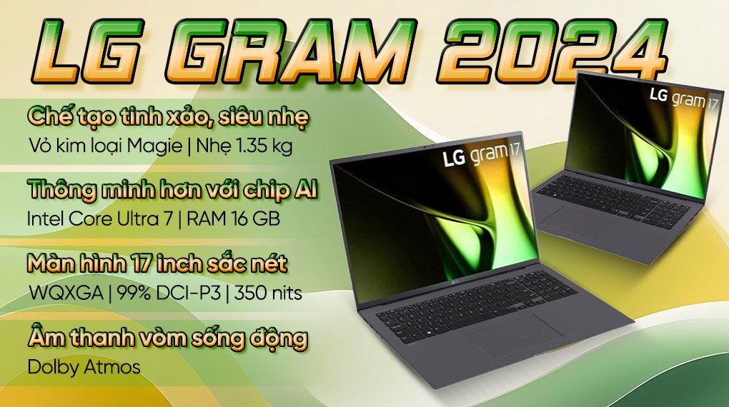 Laptop LG Gram 17Z90S - 17Z90S-G.AH78A5 (Ultra 7 155H, 16GB, 1TB, WQXGA, Win11)