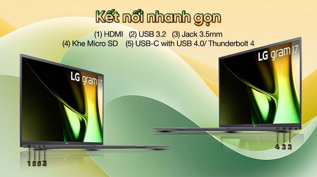 Laptop LG Gram 17Z90S - 17Z90S-G.AH78A5 (Ultra 7 155H, 16GB, 1TB, WQXGA, Win11)