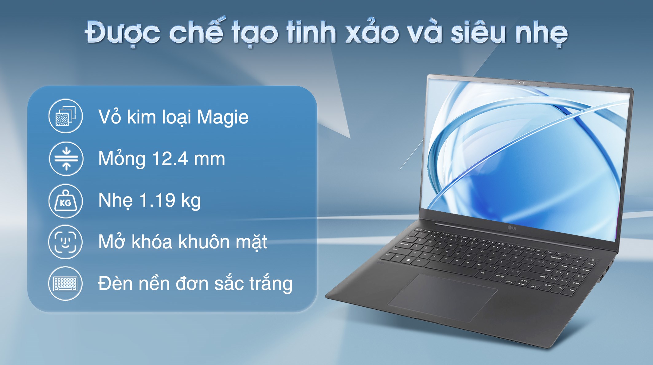 Laptop LG Gram 16Z90SP - 16Z90SP-K.AH78A5 (Ultra 7 155H, 16GB, 512GB, 2.8K OLED, Win11)