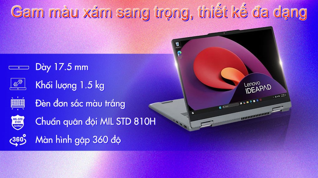 Laptop Lenovo IdeaPad 5 2in1 14IRH9 - 83KX003WVN (i5 13420H, 16GB, 512GB, WUXGA OLED, Cảm ứng, Win11)