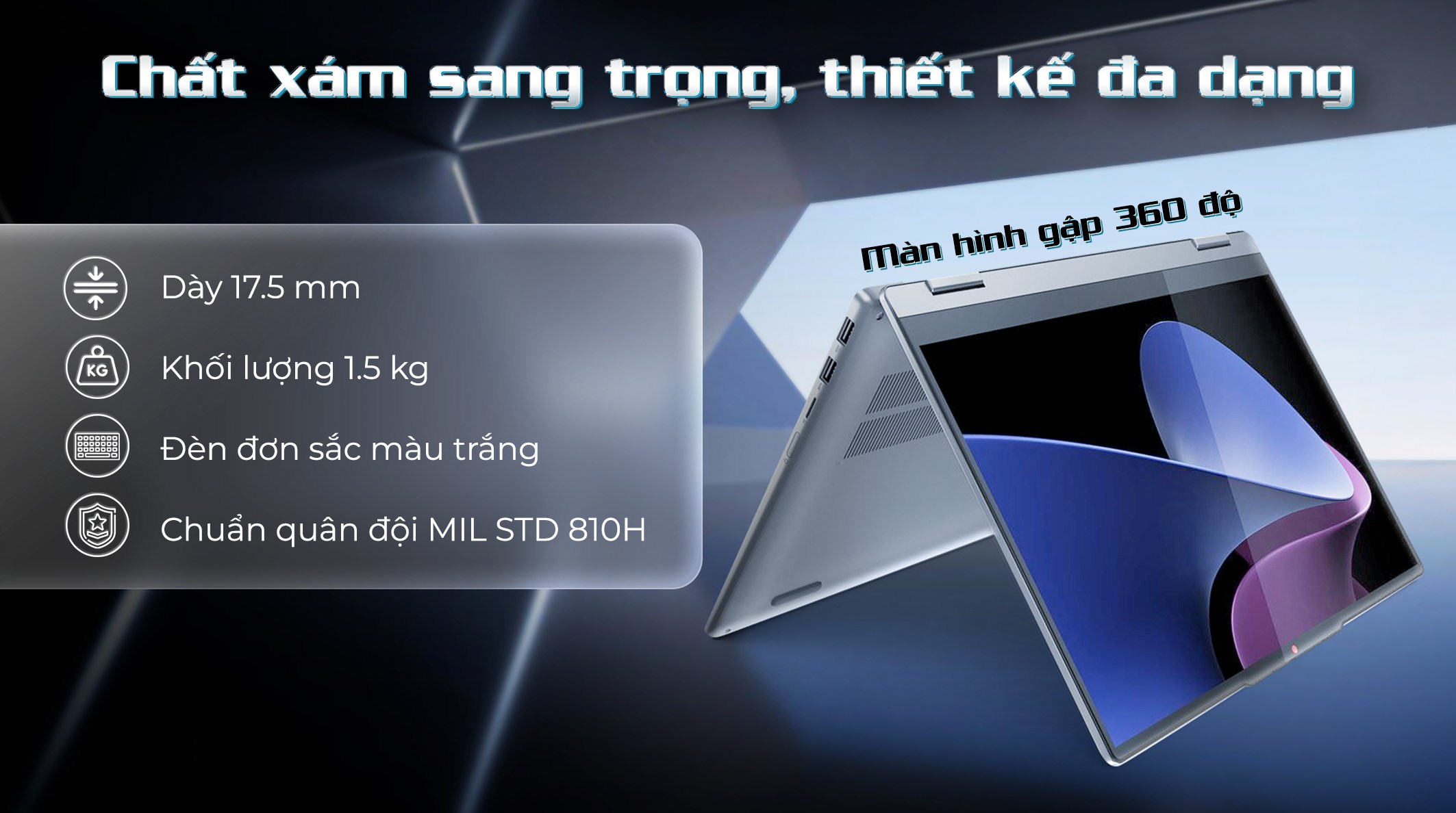 Laptop Lenovo IdeaPad 5 2in1 14IRH9 - 83KX003XVN (i7 13620H, 16GB, 512GB, WUXGA OLED, Cảm ứng, Win11)