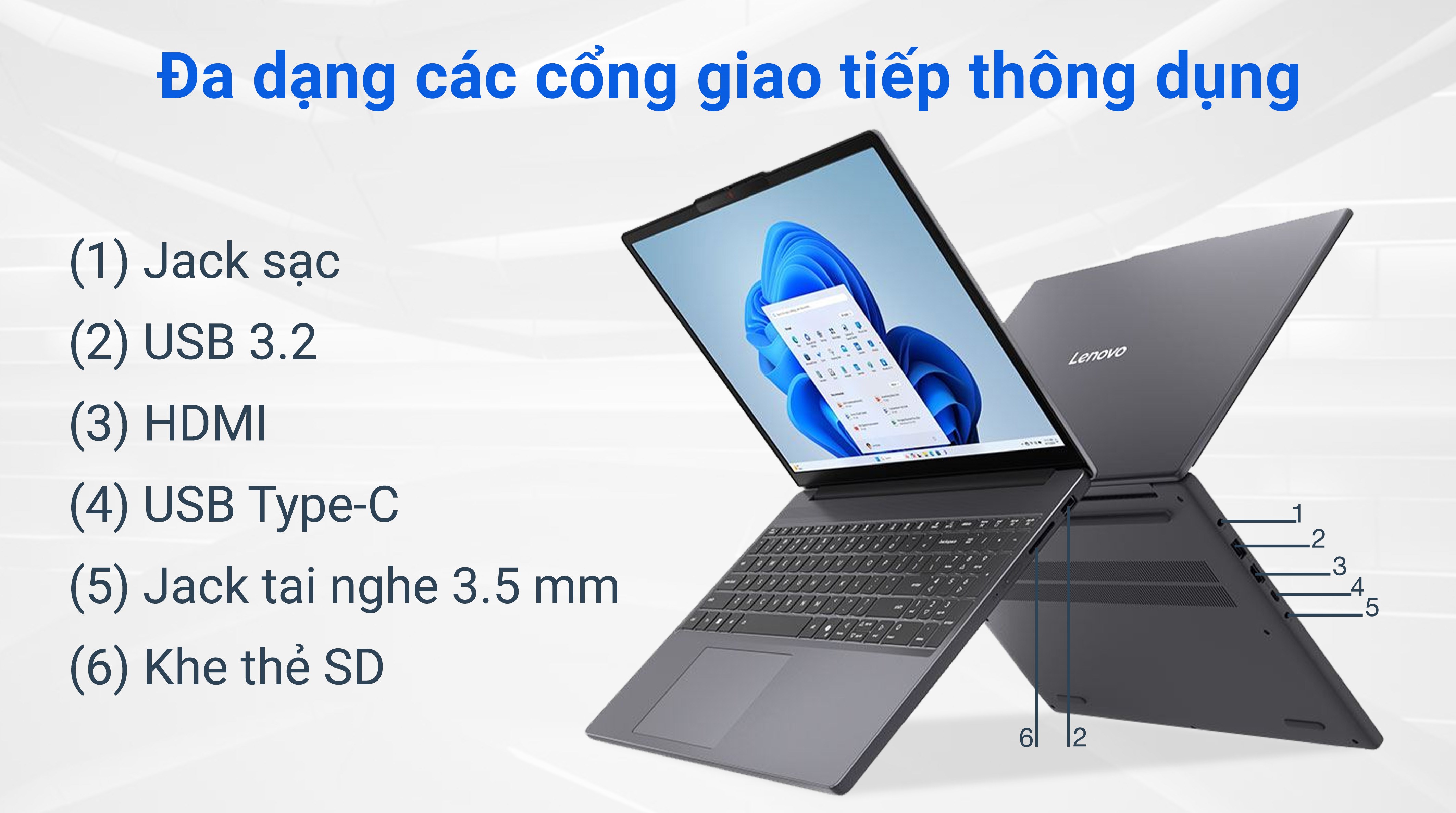 Laptop Lenovo IdeaPad Slim 3 15IRH10 - 83K1000FVN (i7 13620H, 24GB, 512GB, WUXGA, Win11)