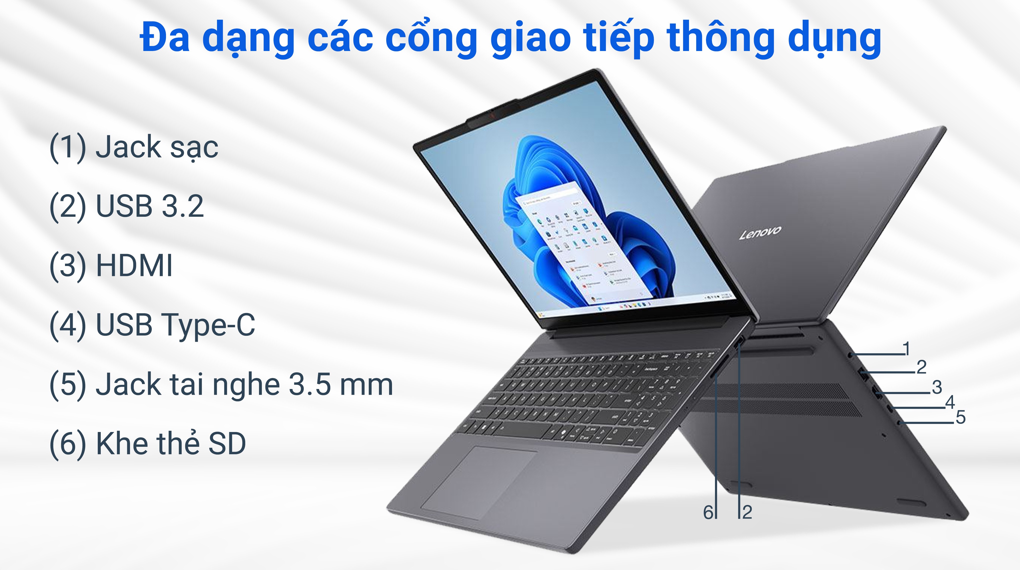 Laptop Lenovo IdeaPad Slim 3 16IRH10 - 83K20004VN (i7 13620H, 24GB, 512GB, WUXGA, Win11)