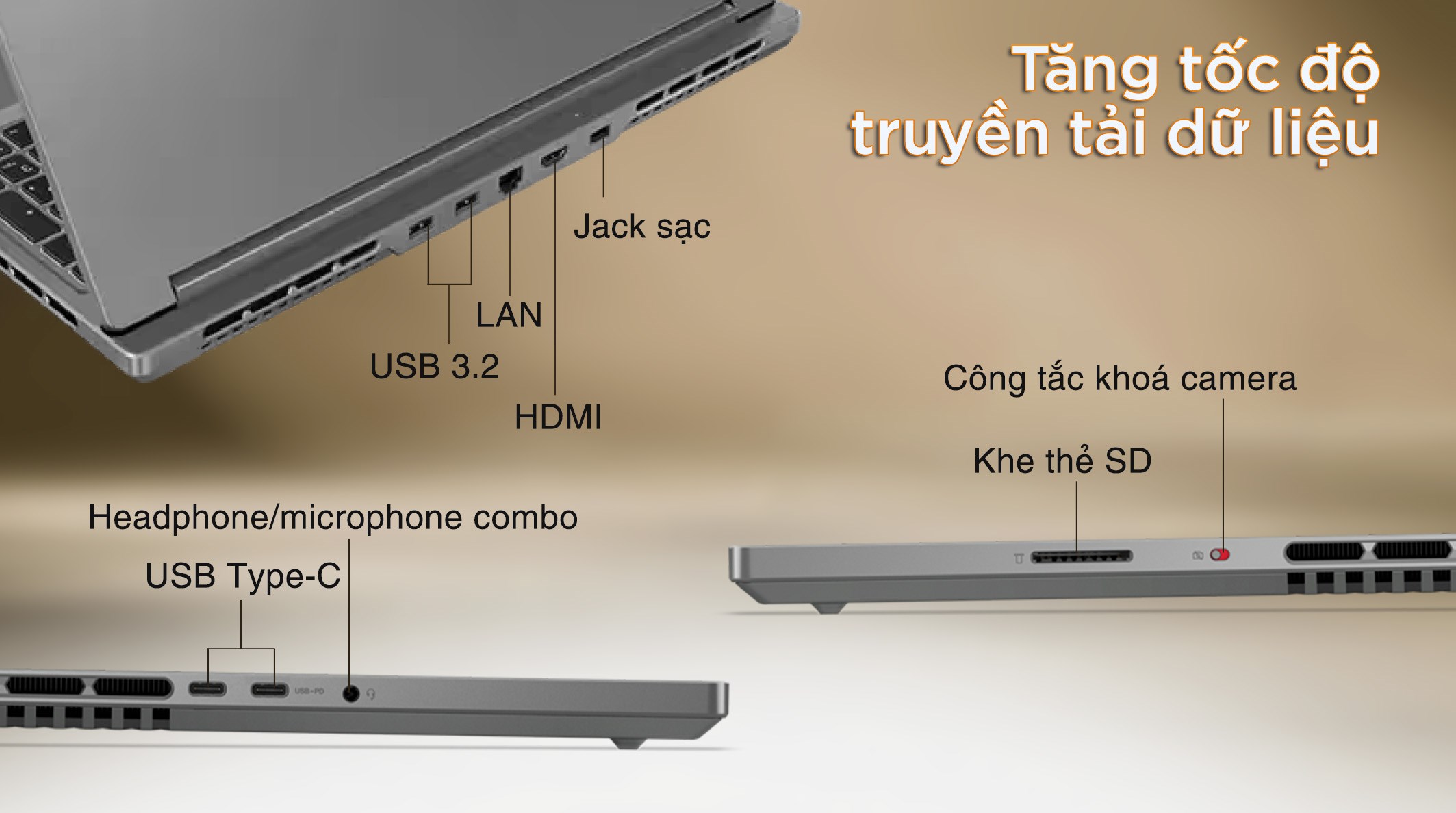 Laptop Lenovo Gaming Legion Slim 5 16AHP9 - 83DH003AVN (R7 8845HS, 16GB, 512GB, RTX 4060 8GB, WQXGA 165Hz, Win11)