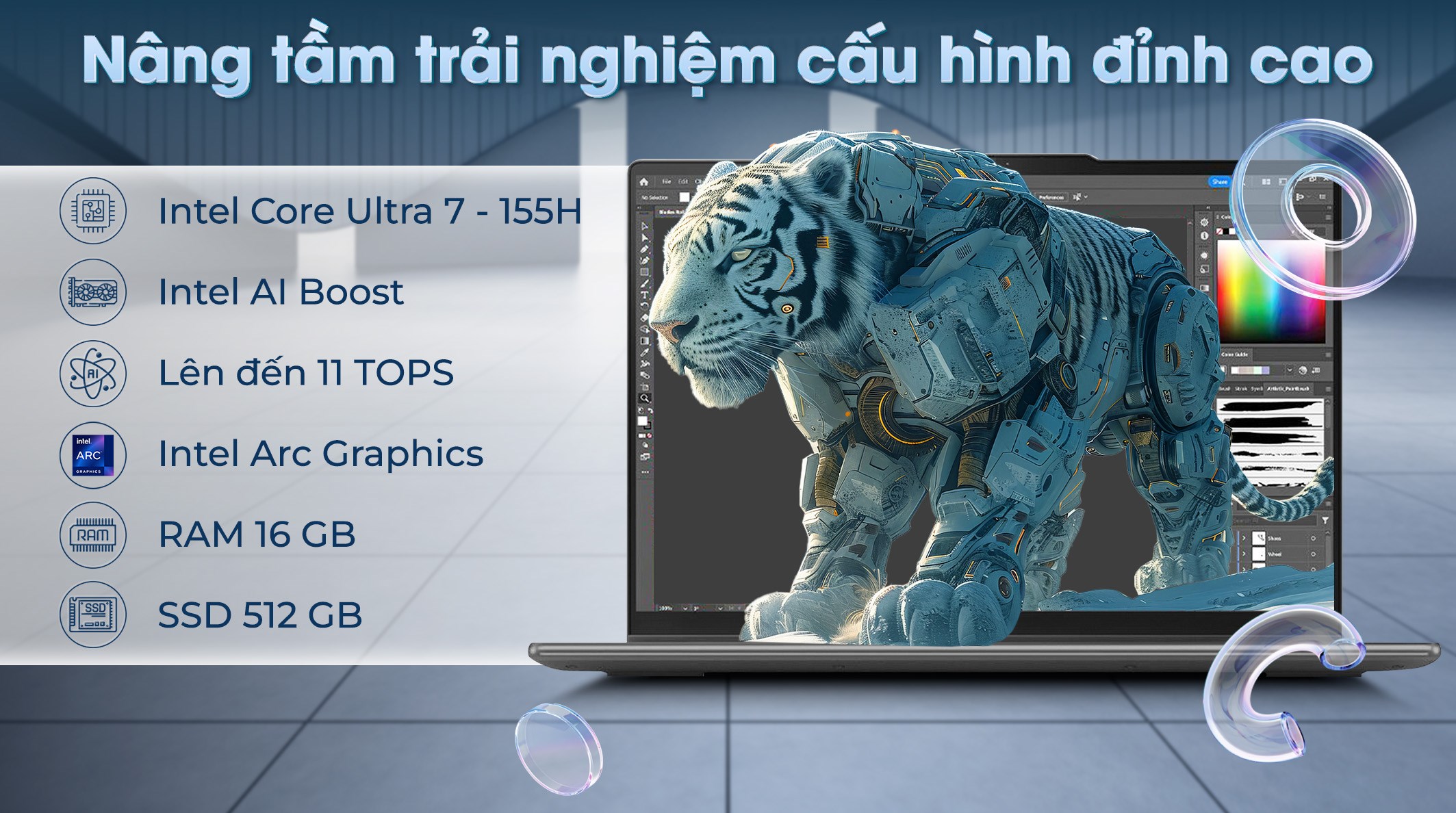 Laptop Lenovo Yoga 7 2in1 14IML9 - 83DJ001FVN (Ultra 7 155H, 16GB, 512GB, WUXGA OLED, Cảm ứng, OfficeHS, Win11)