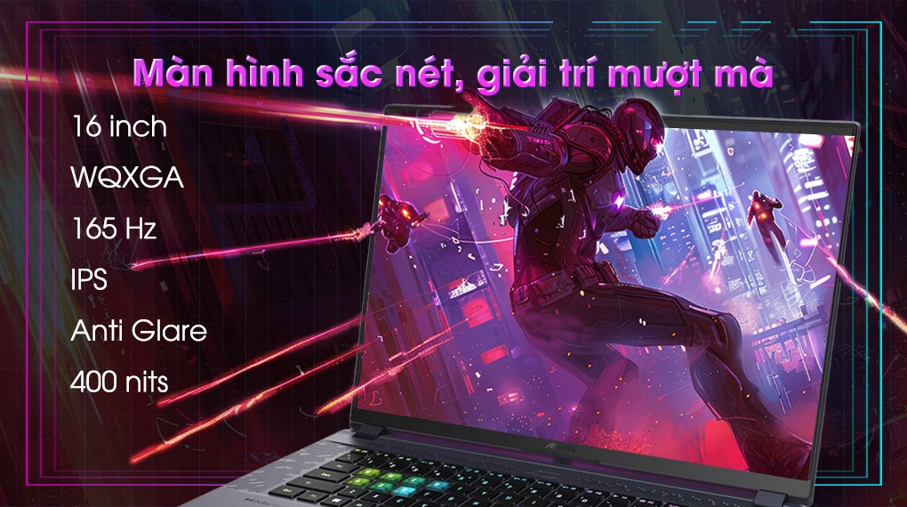 Laptop GIGABYTE AORUS 16X X6LAG - 9RX6LASGDDJIXDVN010 (i7 14650HX, 16GB, 1TB, RTX 4070 8GB, WQXGA 165Hz, Win11)