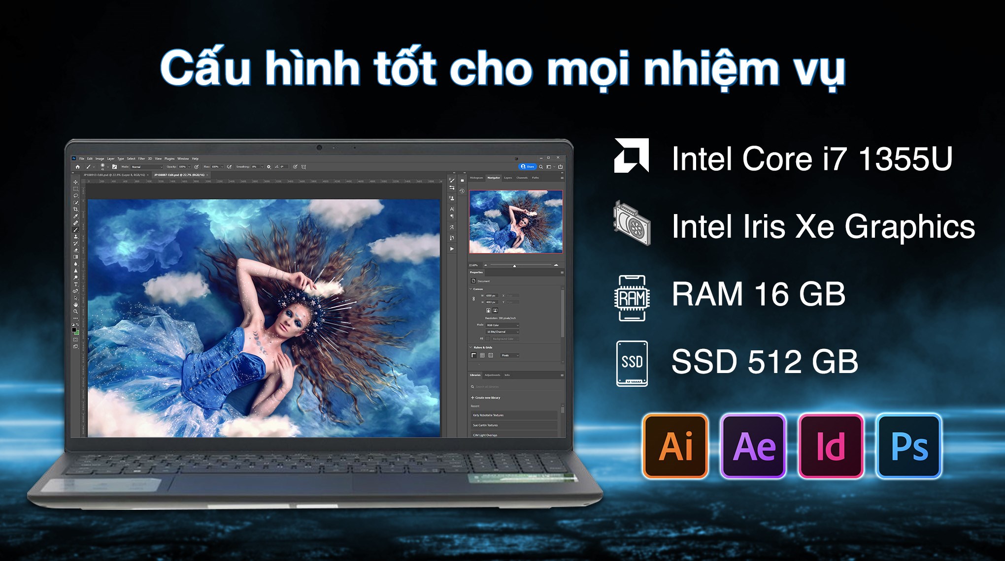 Laptop Dell Inspiron 15 3530 - N5I7305W1 (i7 1355U, 16GB, 512GB, Full HD 120Hz, OfficeH24+365, Win11)