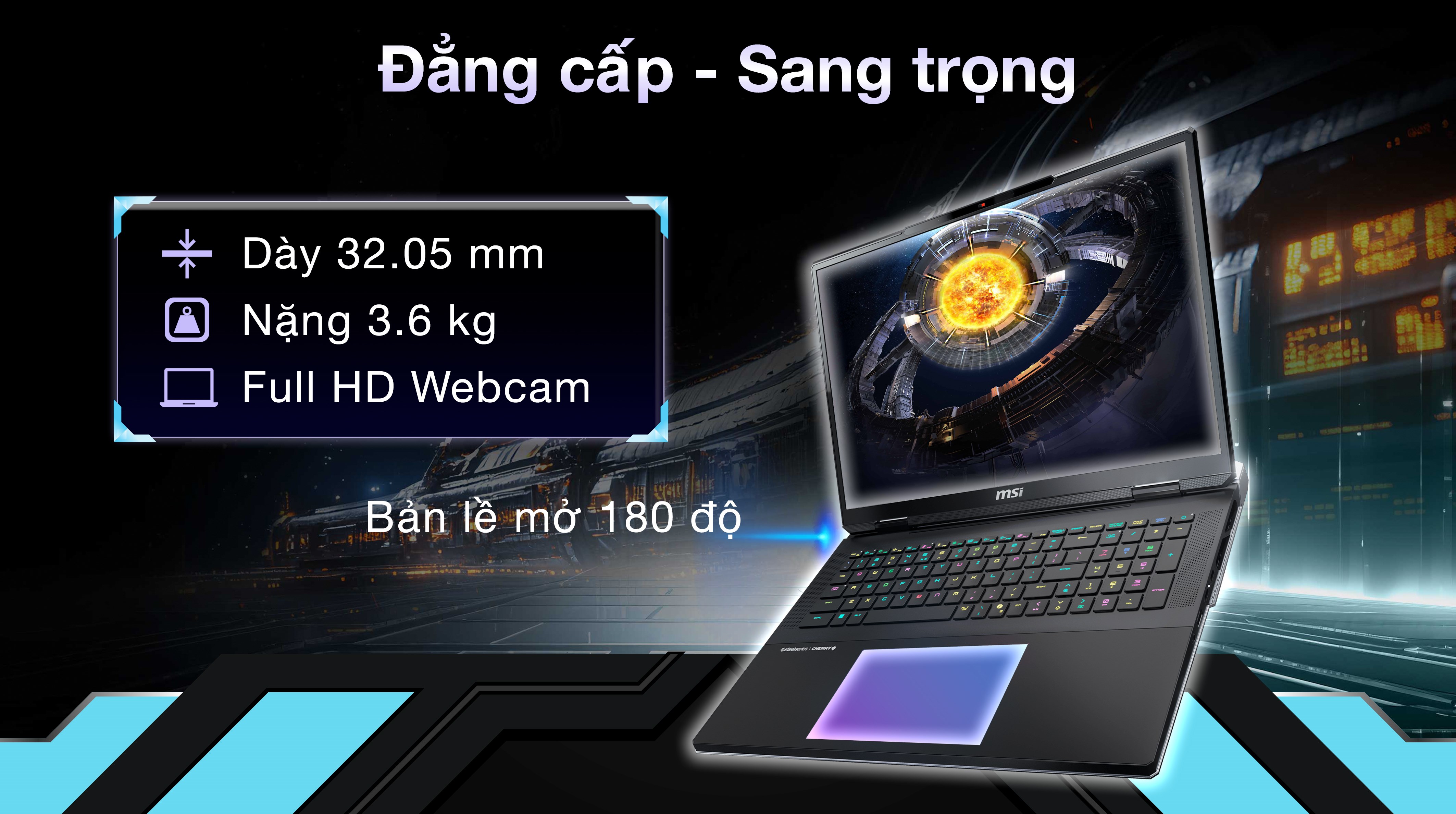 Laptop MSI Gaming Titan 18 HX AI A2XWJG - 035VN (Ultra 9 285HX, 96GB, 6TB, RTX 5090 24GB, 4K 120Hz, Win11)