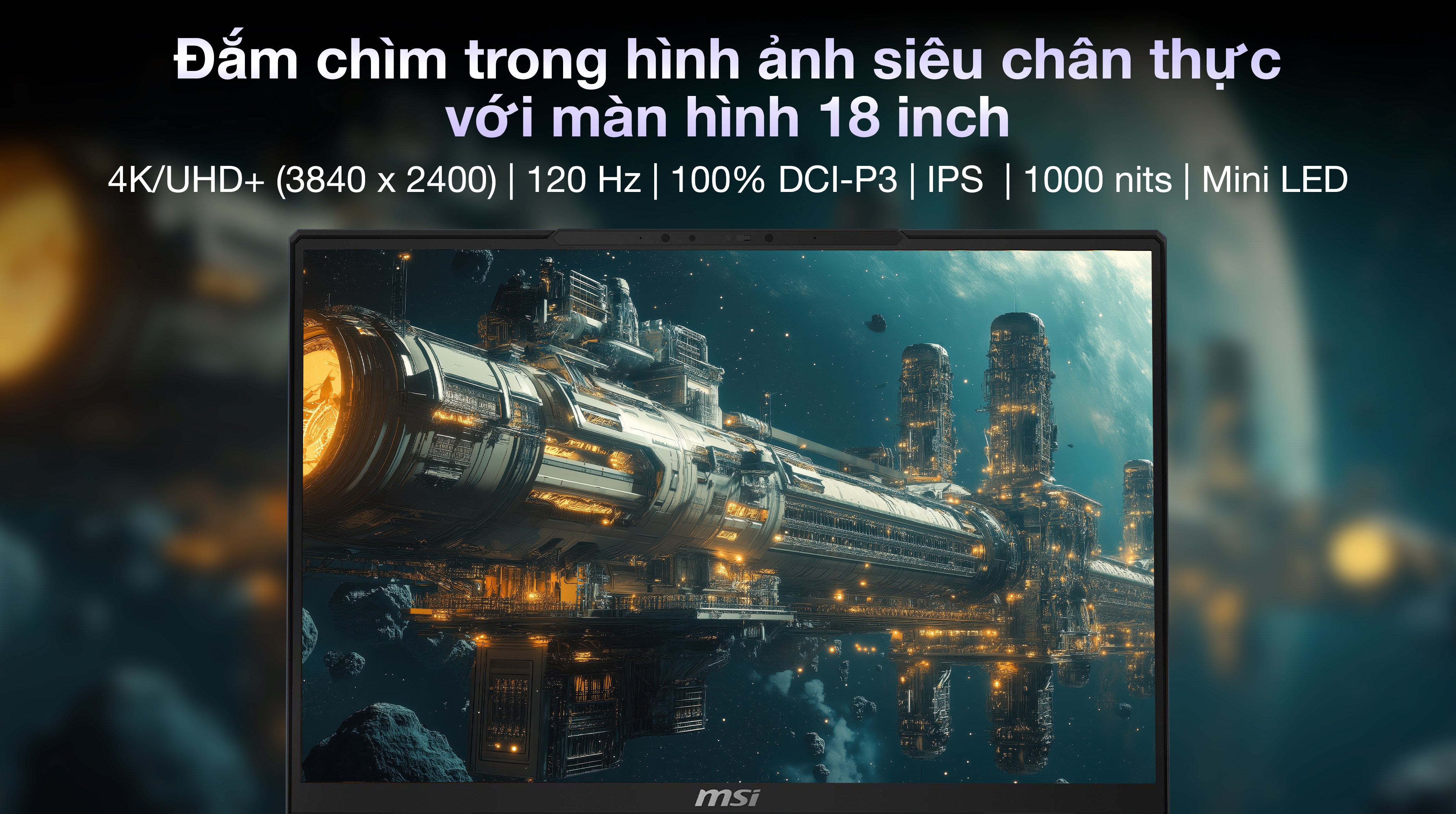 Laptop MSI Gaming Titan 18 HX AI A2XWJG - 035VN (Ultra 9 285HX, 96GB, 6TB, RTX 5090 24GB, 4K 120Hz, Win11)