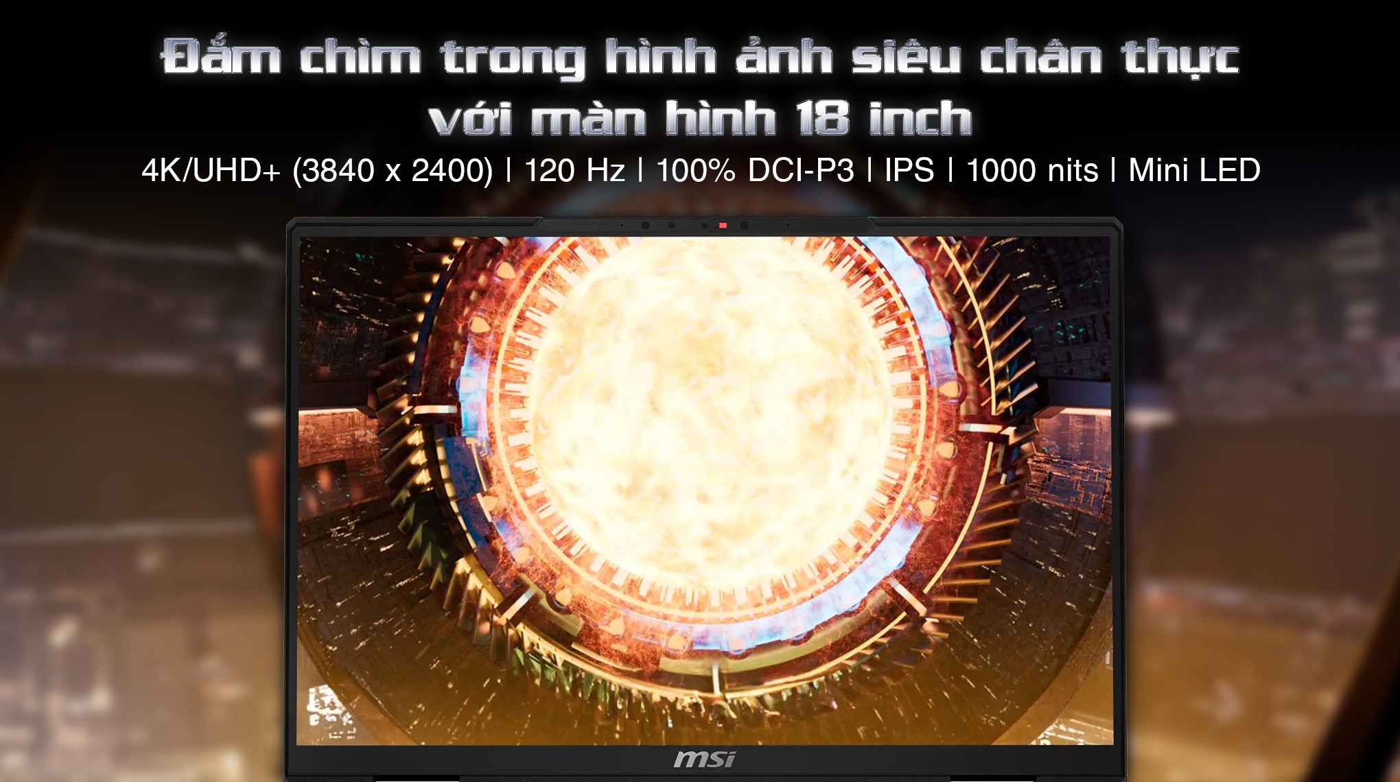 Laptop MSI Gaming Titan 18 HX AI A2XWIG - 090VN (Ultra 9 285HX, 64GB, 6TB, RTX 5080 16GB, 4K 120Hz, Win11)