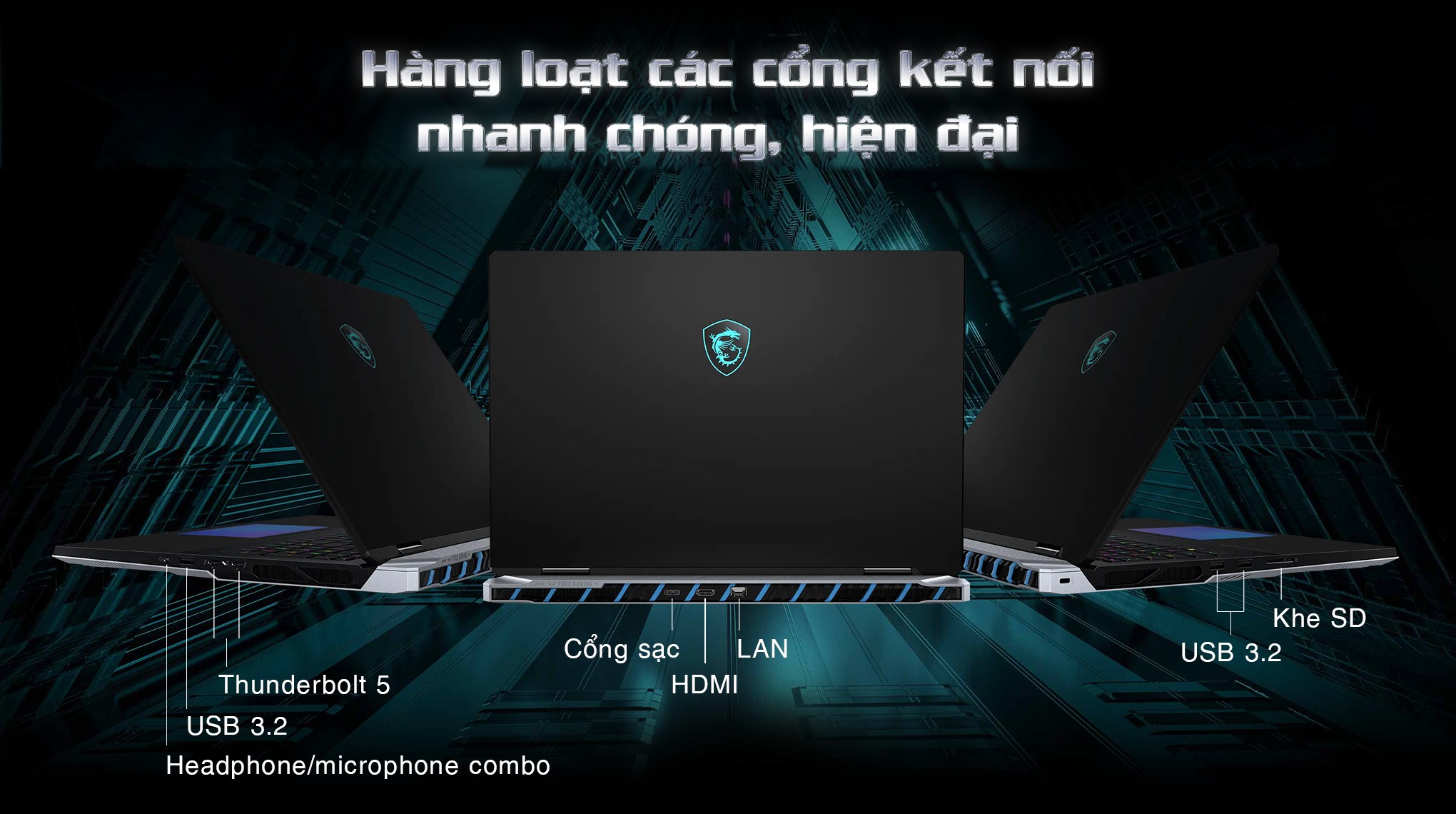 Laptop MSI Gaming Titan 18 HX AI A2XWIG - 090VN (Ultra 9 285HX, 64GB, 6TB, RTX 5080 16GB, 4K 120Hz, Win11)