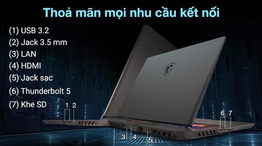 Laptop MSI Gaming Vector 16 HX AI A2XWIG - 062VN (Ultra 9 275HX, 16GB, 1TB, RTX 5080 16GB, QHD+ 240Hz, Win11)