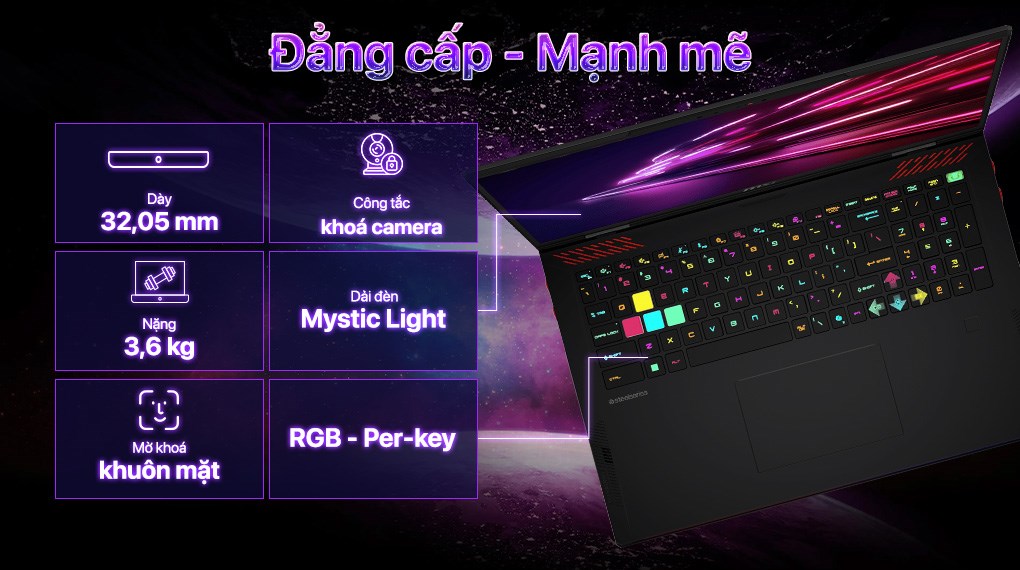 Laptop MSI Raider 18 HX AI A2XWIG - 033VN (Ultra 9 285HX, 64GB, 4TB, RTX 5080 16GB, 4K 120Hz, Win11)