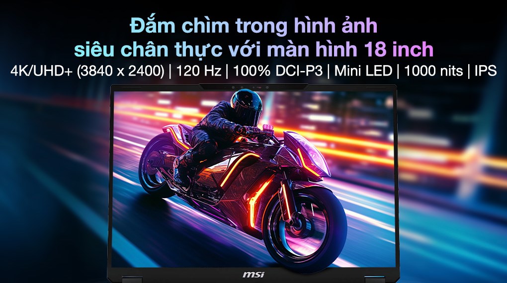 Laptop MSI Gaming Stealth 18 HX AI A2XWIG - 017VN (Ultra 9 275HX, 32GB, 2TB, RTX 5080 16GB, 4K 120Hz, Win11)