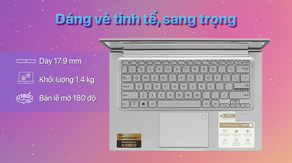 Laptop Asus Vivobook 14 X1404VA - NK771WS (i5 1334U, 16GB, 512GB, Full HD, OfficeH24+365, Win11)