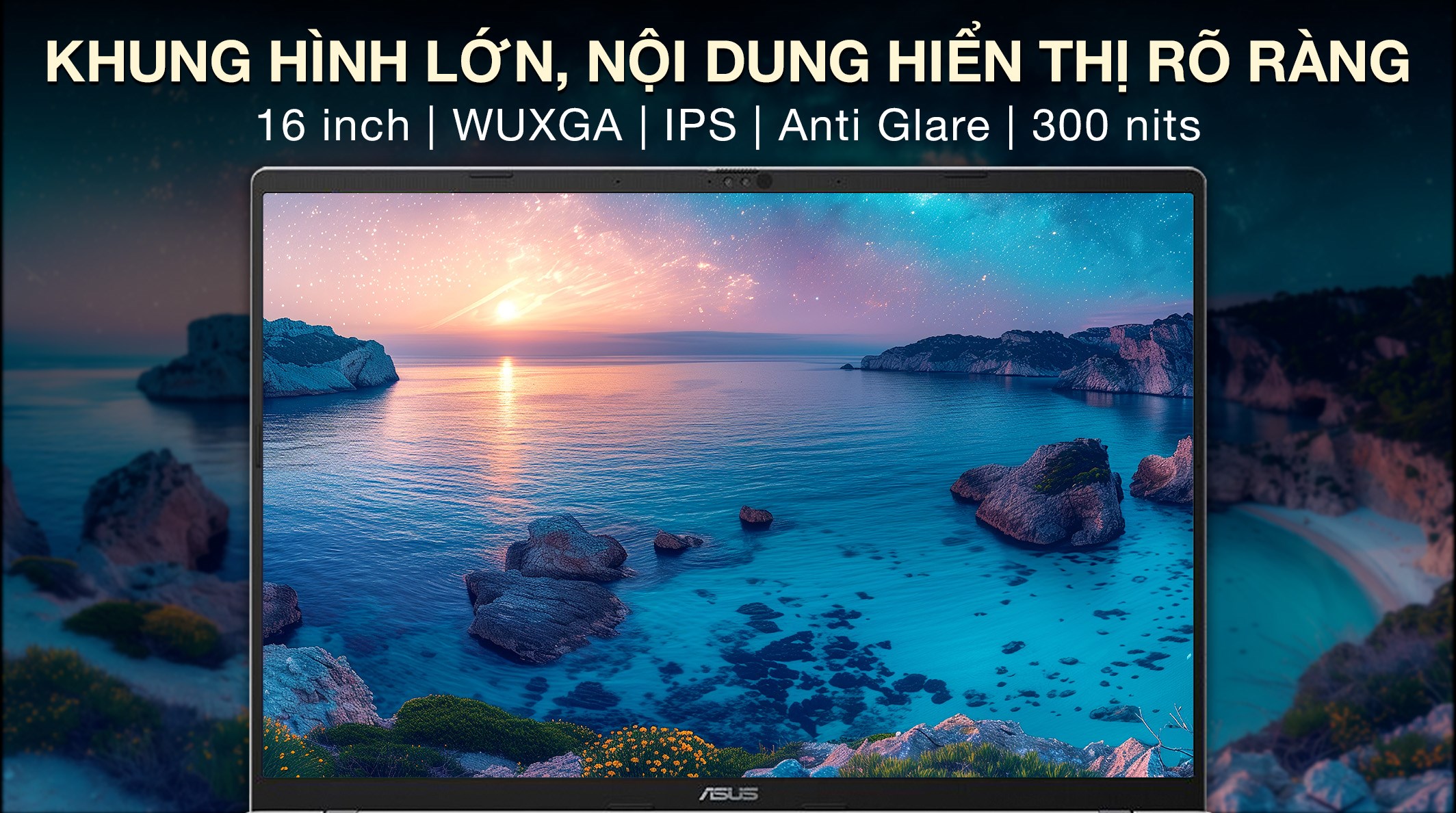 Laptop Asus Vivobook 16 A1607CA - MB038WS (Ultra 5 225H, 16GB, 512GB, WUXGA, OfficeH24+365, Win11)