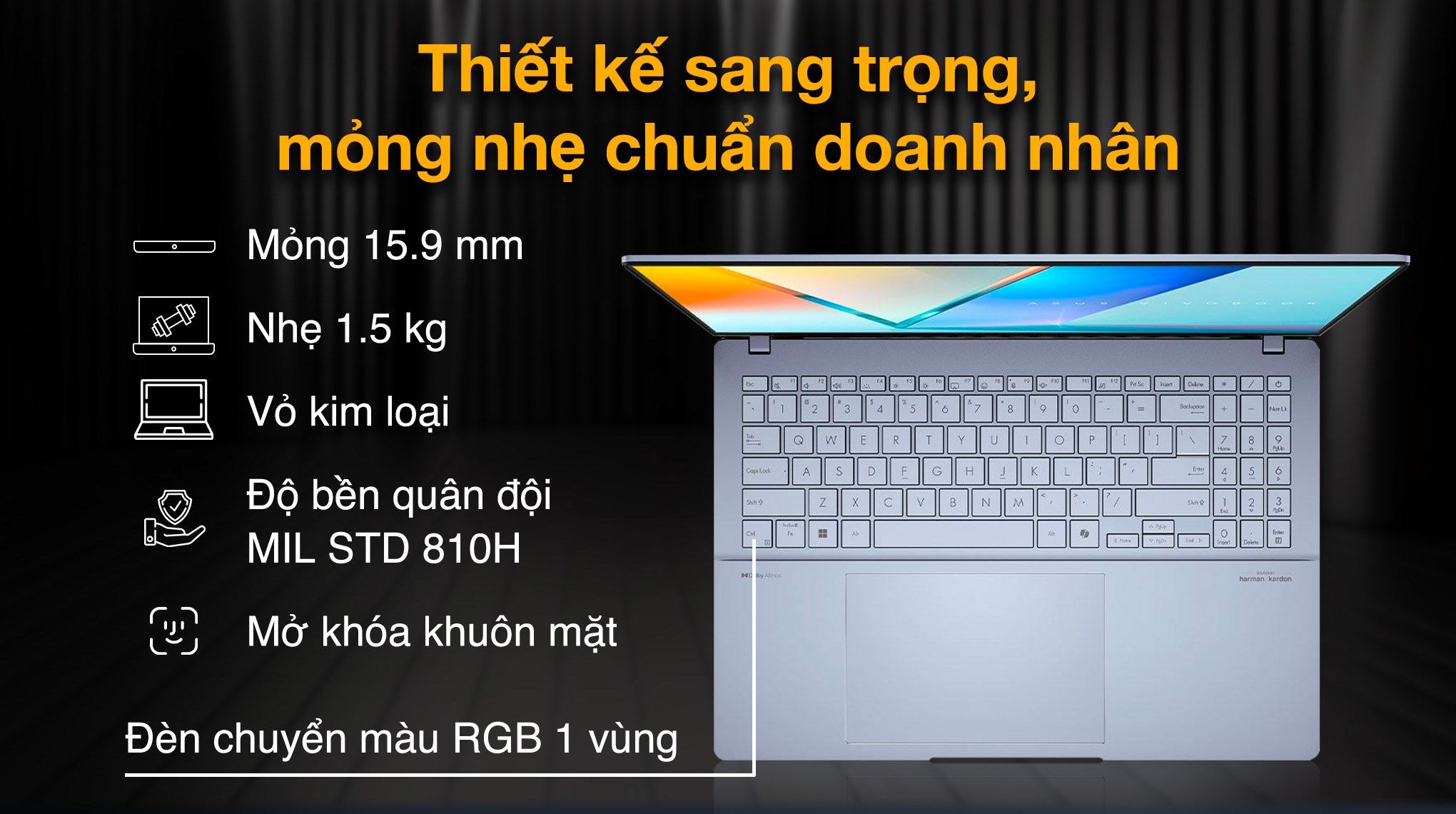 Laptop Asus Vivobook S16 S5606CA - RI115WS (Ultra 7 255H, 32GB, 1TB, 2.8K 120Hz, OfficeH24+365, Win11)