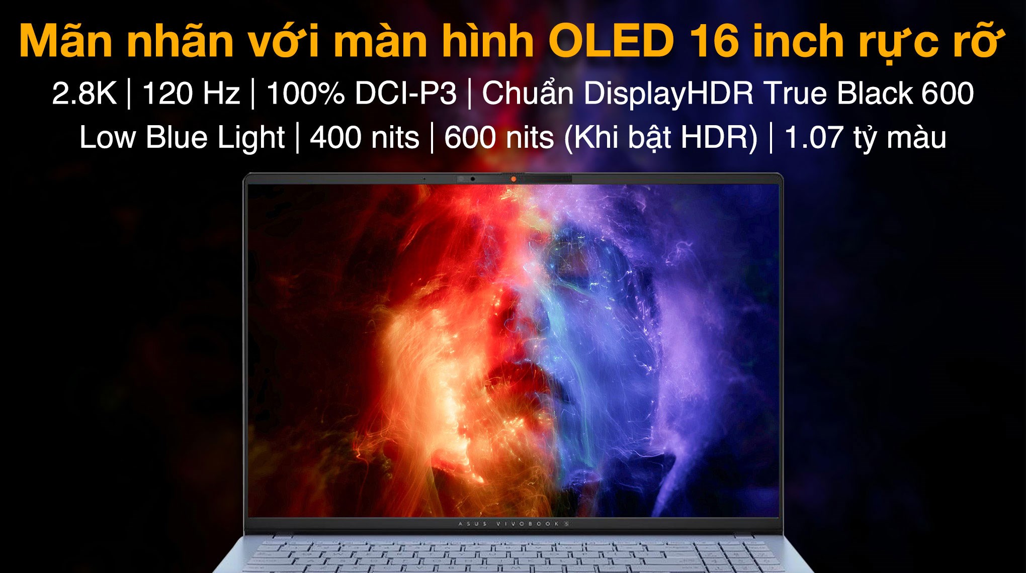 Laptop Asus Vivobook S16 S5606CA - RI115WS (Ultra 7 255H, 32GB, 1TB, 2.8K 120Hz, OfficeH24+365, Win11)