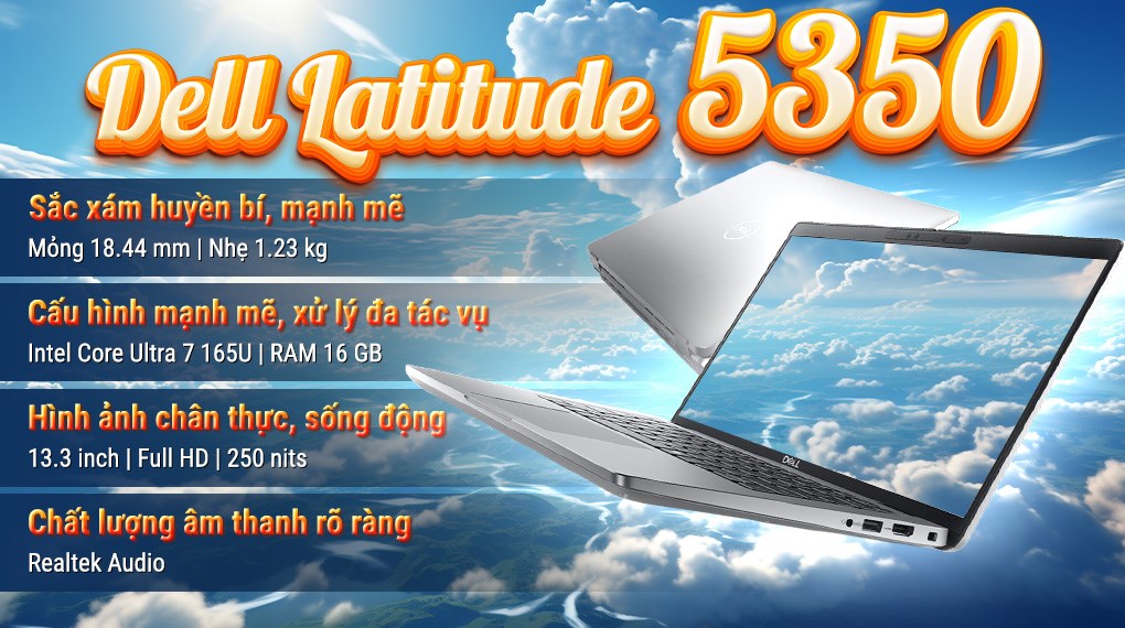 Laptop Dell Latitude 5350 - L5350-165U-16512W (Ultra 7 165U, 16GB, 512GB, Full HD, Win11)