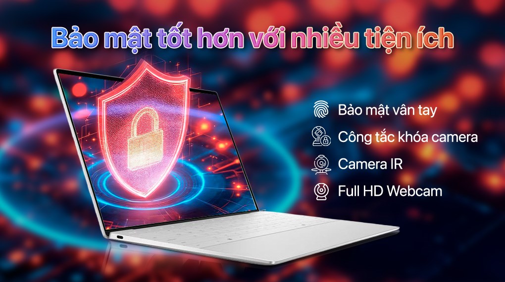 Laptop Dell XPS 13 9350 - XPSU7016W1 (Ultra 7 256V, 16GB, 512GB, QHD+ 120Hz, Cảm ứng, OfficeH24+365, Win11)