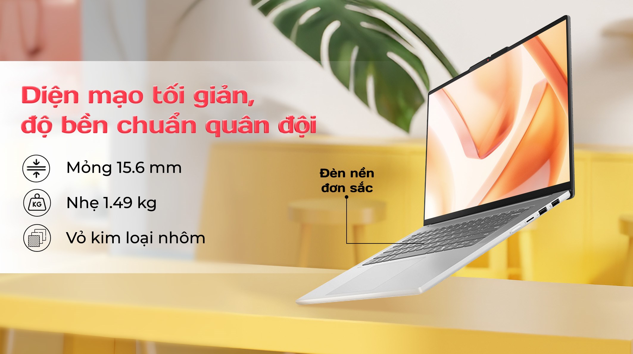 Laptop Lenovo IdeaPad Slim 5 OLED 15ARP10 - 83J3001DVN (R7 7735HS, 16GB, 512GB, WQXGA OLED 165Hz, Win11)