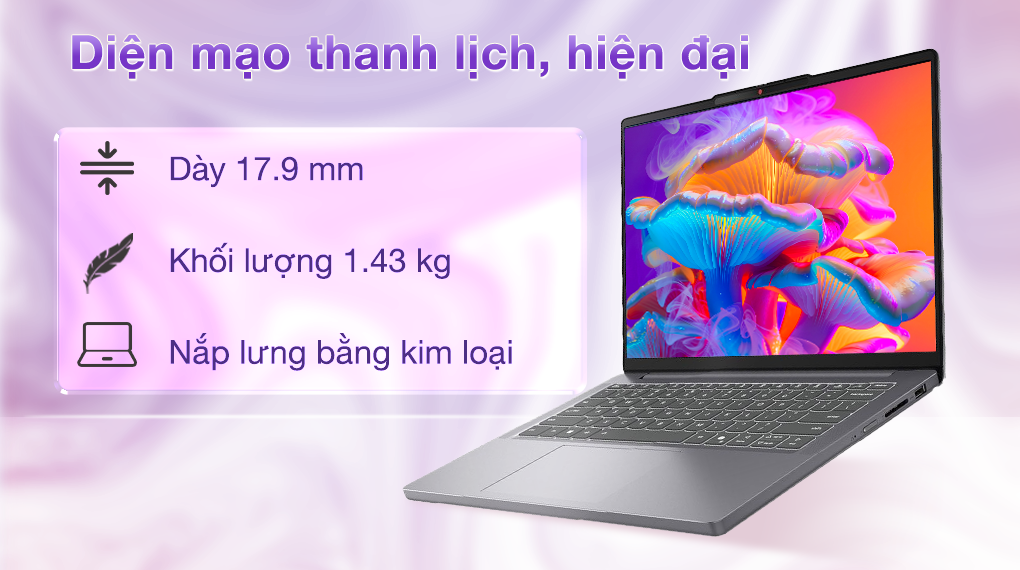 Laptop Lenovo IdeaPad Slim 3 14IRH10 - 83K0000AVN (i5 13420H, 24GB, 512GB, WUXGA, Win11)