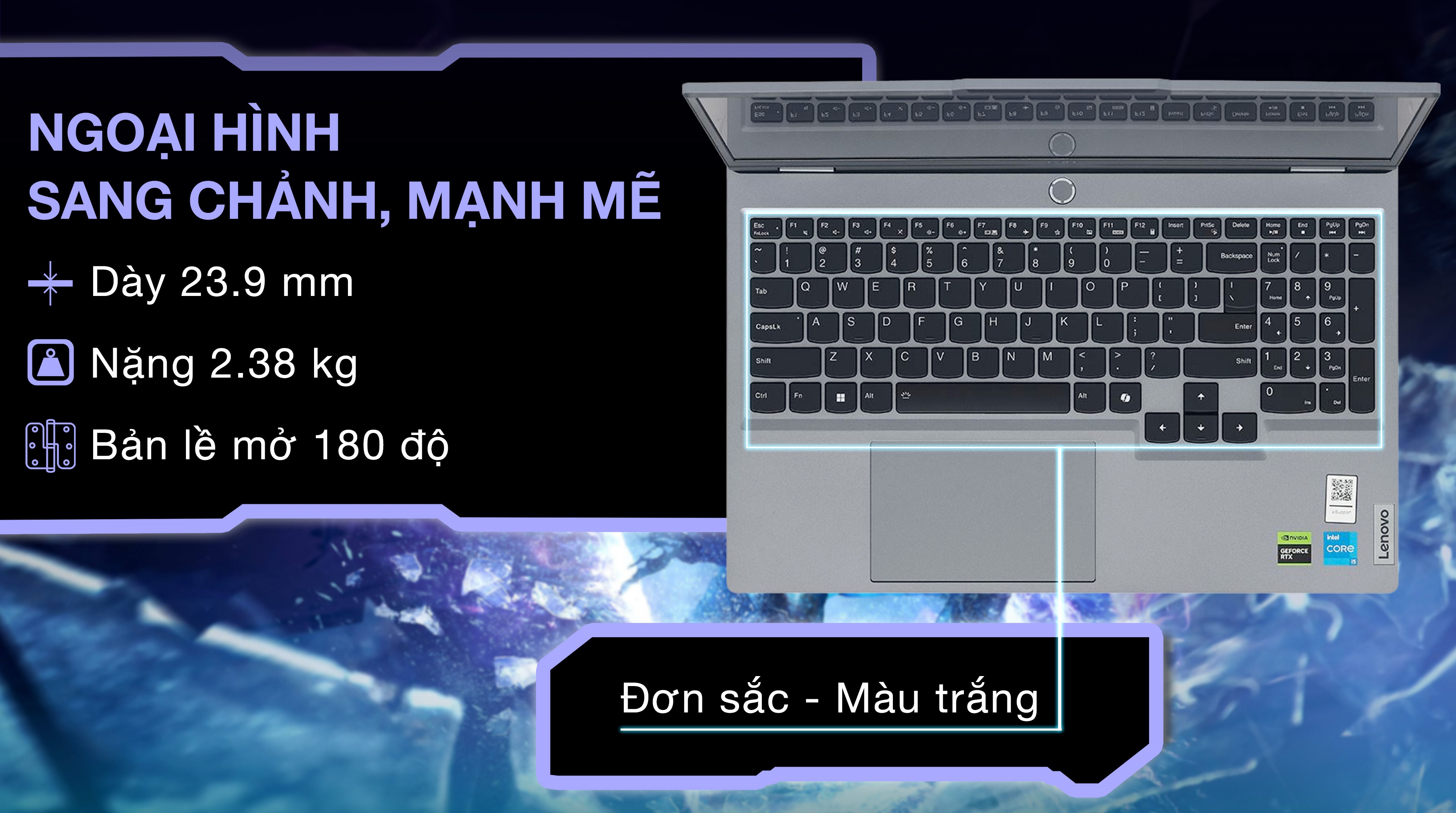 Laptop Lenovo Gaming LOQ 15IRX9 - 83DV00PSVN (i5 13450HX, 24GB, 512GB, RTX 3050 6GB, Full HD 144Hz, Win11)