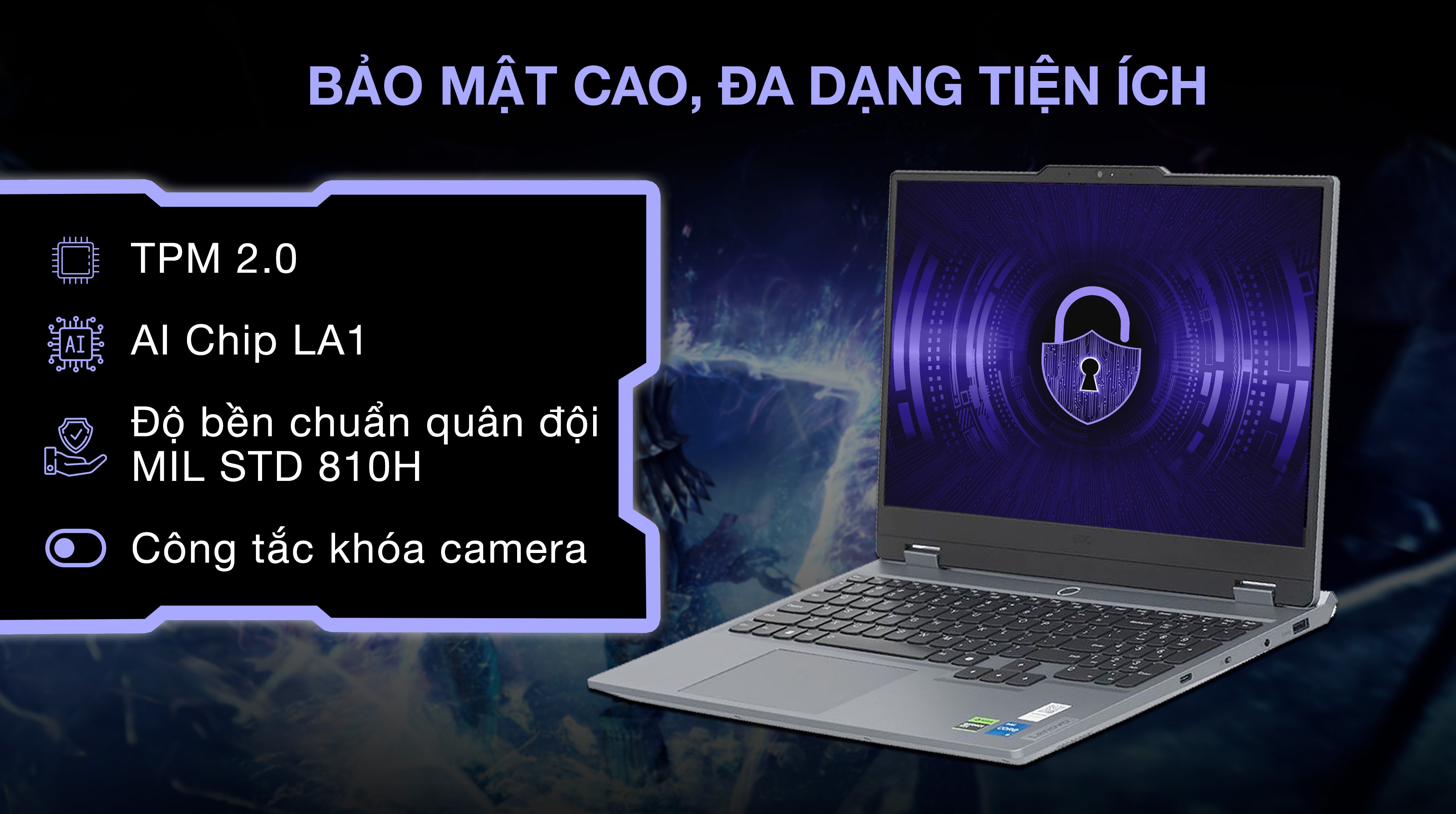 Laptop Lenovo Gaming LOQ 15IRX9 - 83DV00PSVN (i5 13450HX, 24GB, 512GB, RTX 3050 6GB, Full HD 144Hz, Win11)