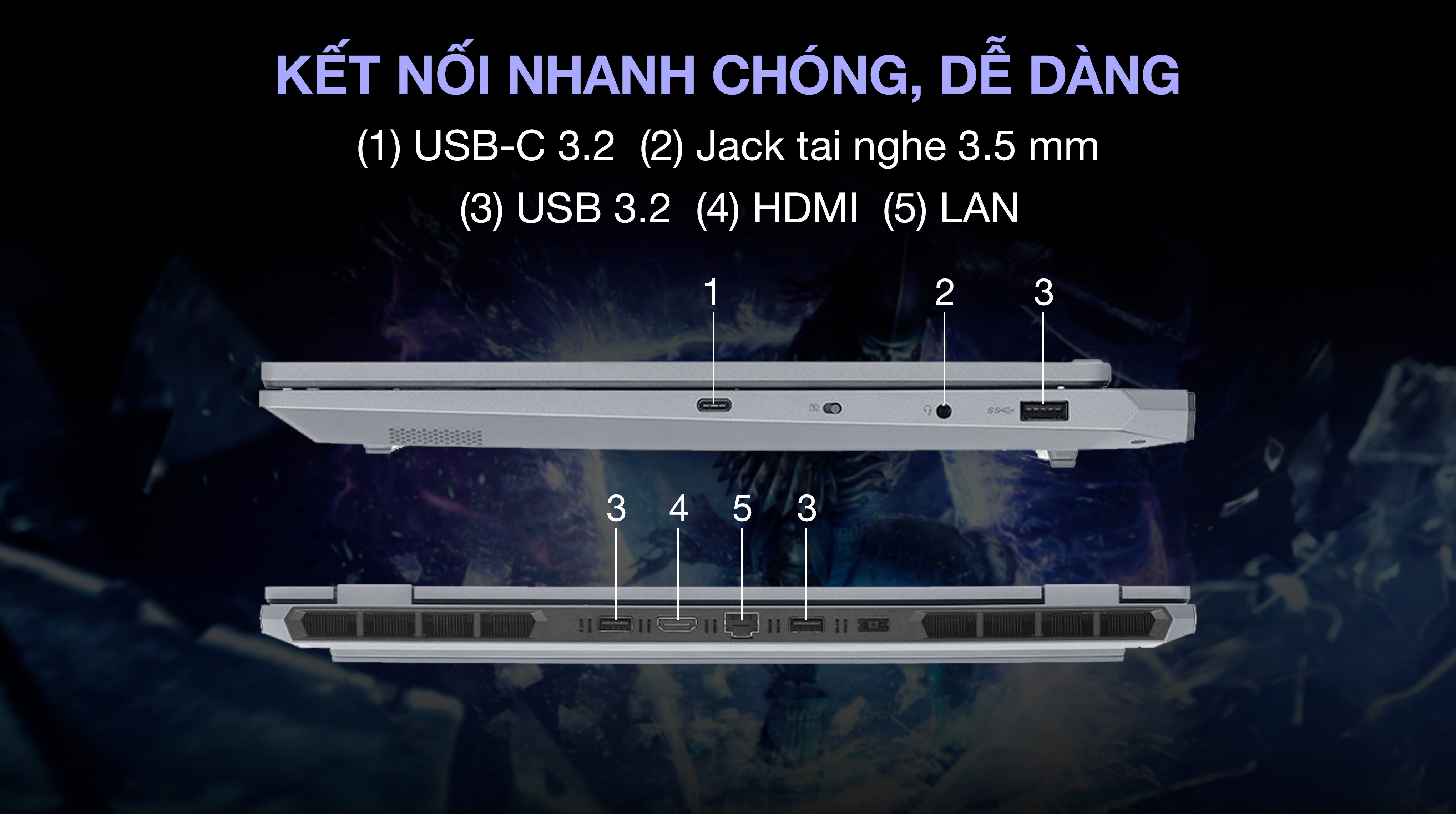 Laptop Lenovo Gaming LOQ 15IRX9 - 83DV00PSVN (i5 13450HX, 24GB, 512GB, RTX 3050 6GB, Full HD 144Hz, Win11)