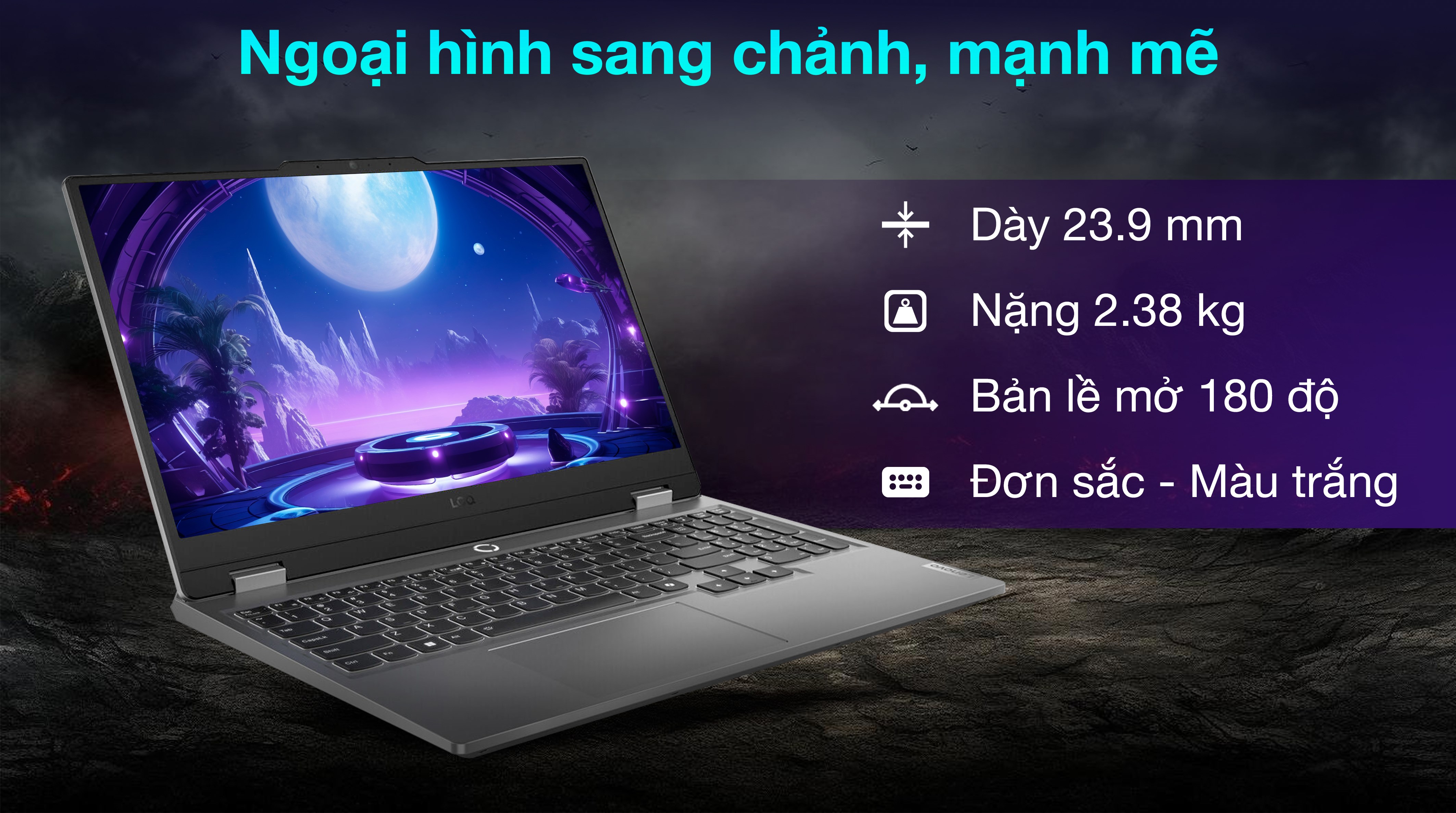 Laptop Lenovo Gaming LOQ 15IRX9 - 83DV003CVN (i5 13450HX, 16GB, 512GB, RTX 3050 6GB, Full HD 144Hz, Win11)