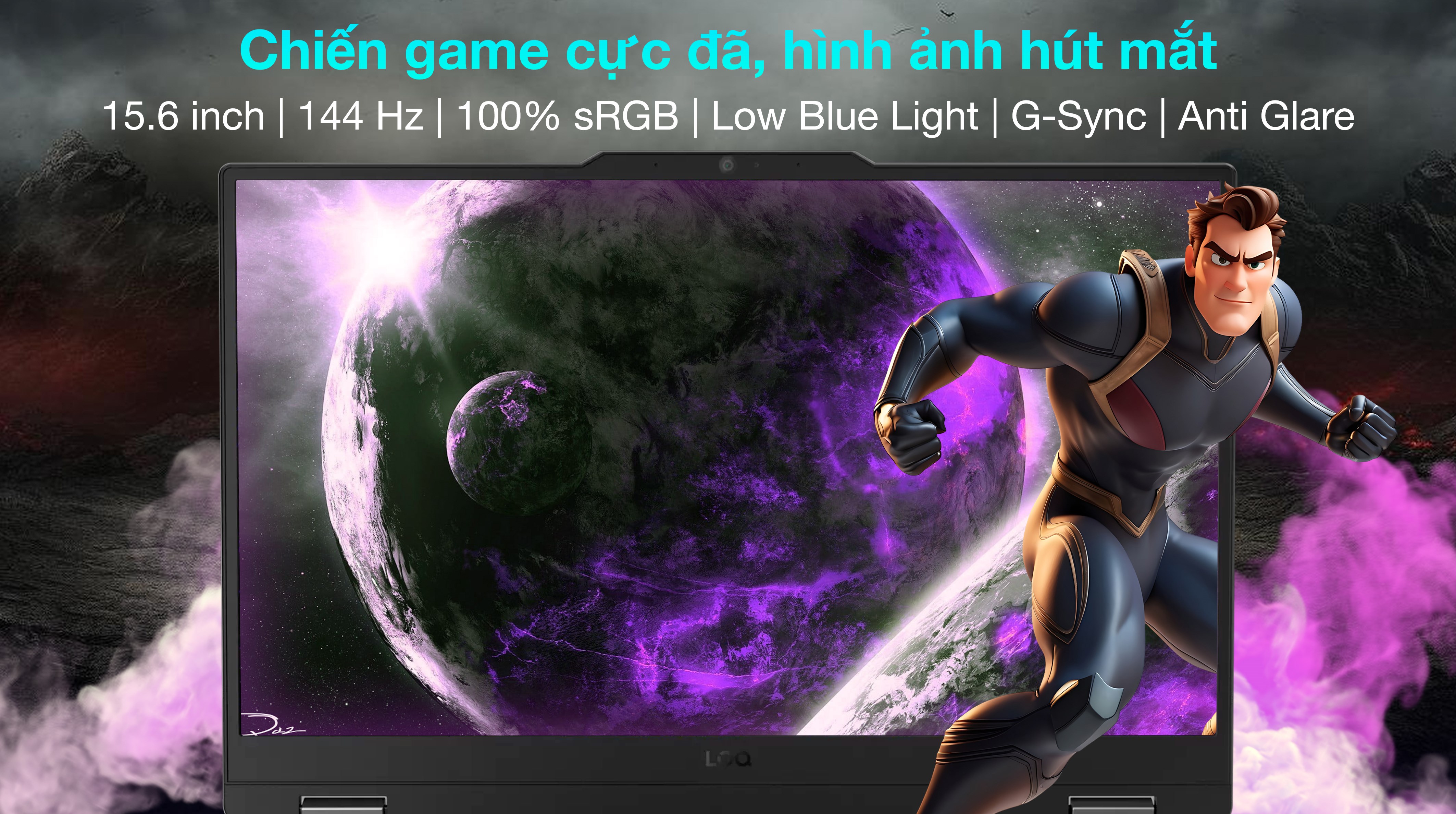 Laptop Lenovo Gaming LOQ 15IRX9 - 83DV003CVN (i5 13450HX, 16GB, 512GB, RTX 3050 6GB, Full HD 144Hz, Win11)