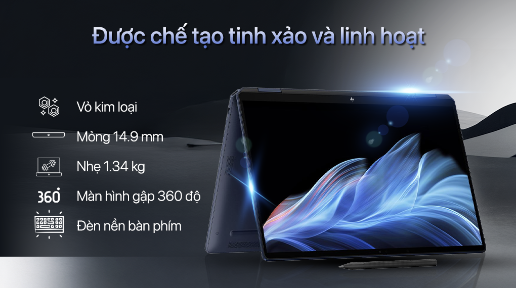 Laptop HP OmniBook UF 14 fh0040TU - B13VHPA (Ultra 7 258V, 32GB, 1TB, 2.8K OLED 120Hz, Cảm ứng, OfficeHS+365, Win11)